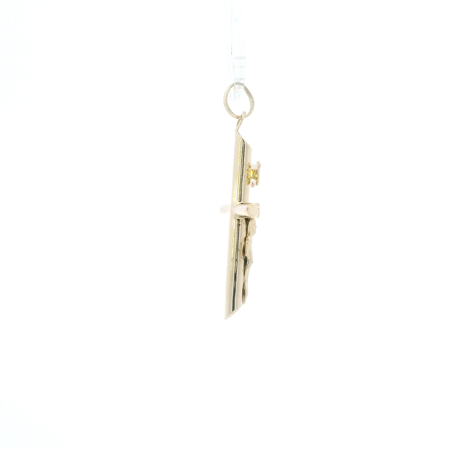 14K Yellow Gold Tube Crucifix Pendant