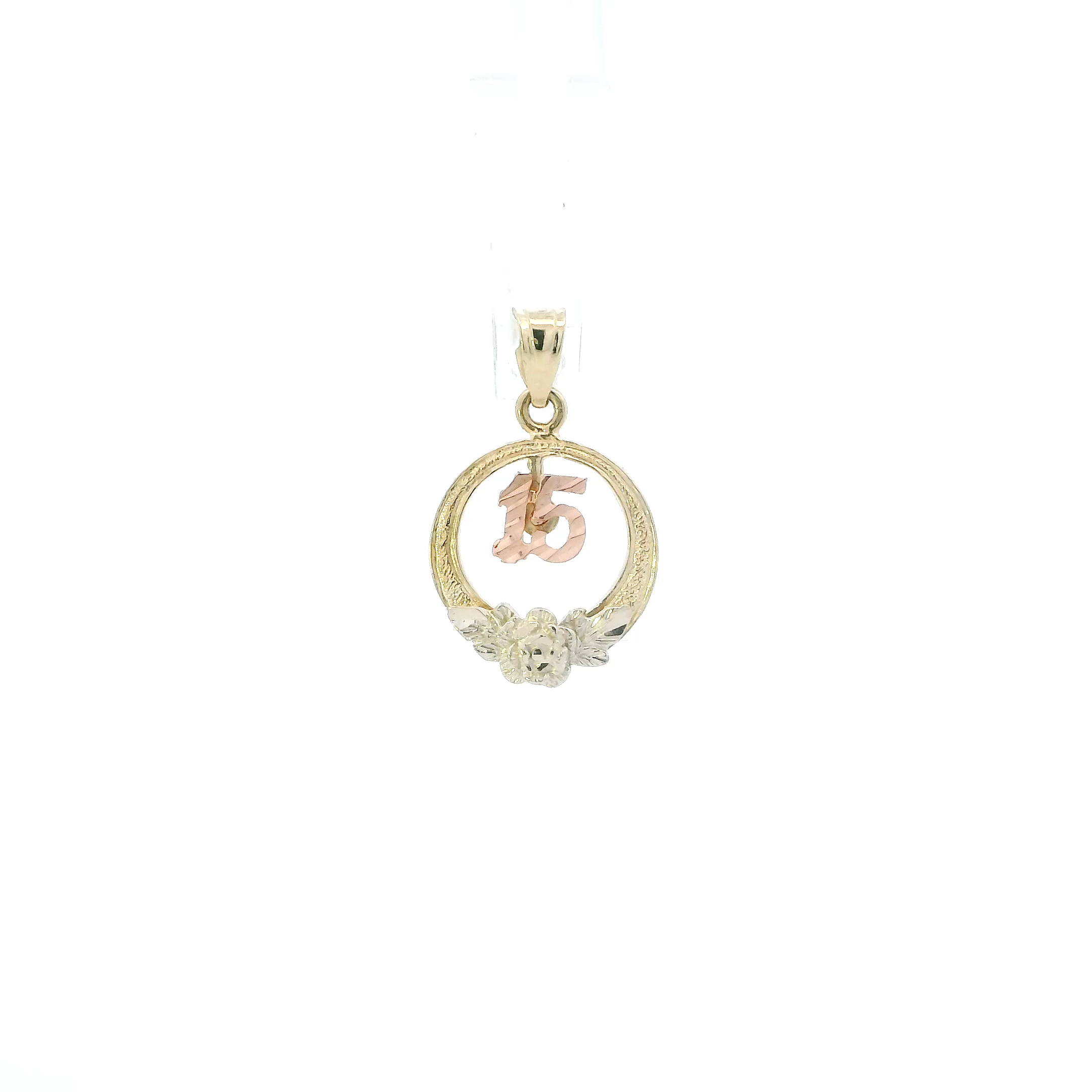 14K Tri Color Gold Round 