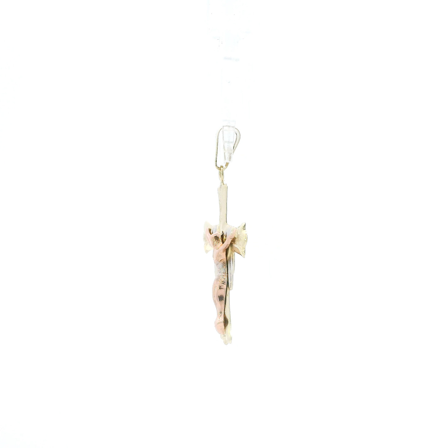 14K Tri Color Gold Crucifix Pendant