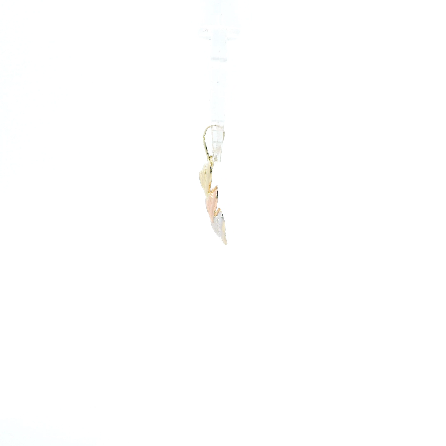 14K Tri Color Gold Diamond Cut Heart Pendant