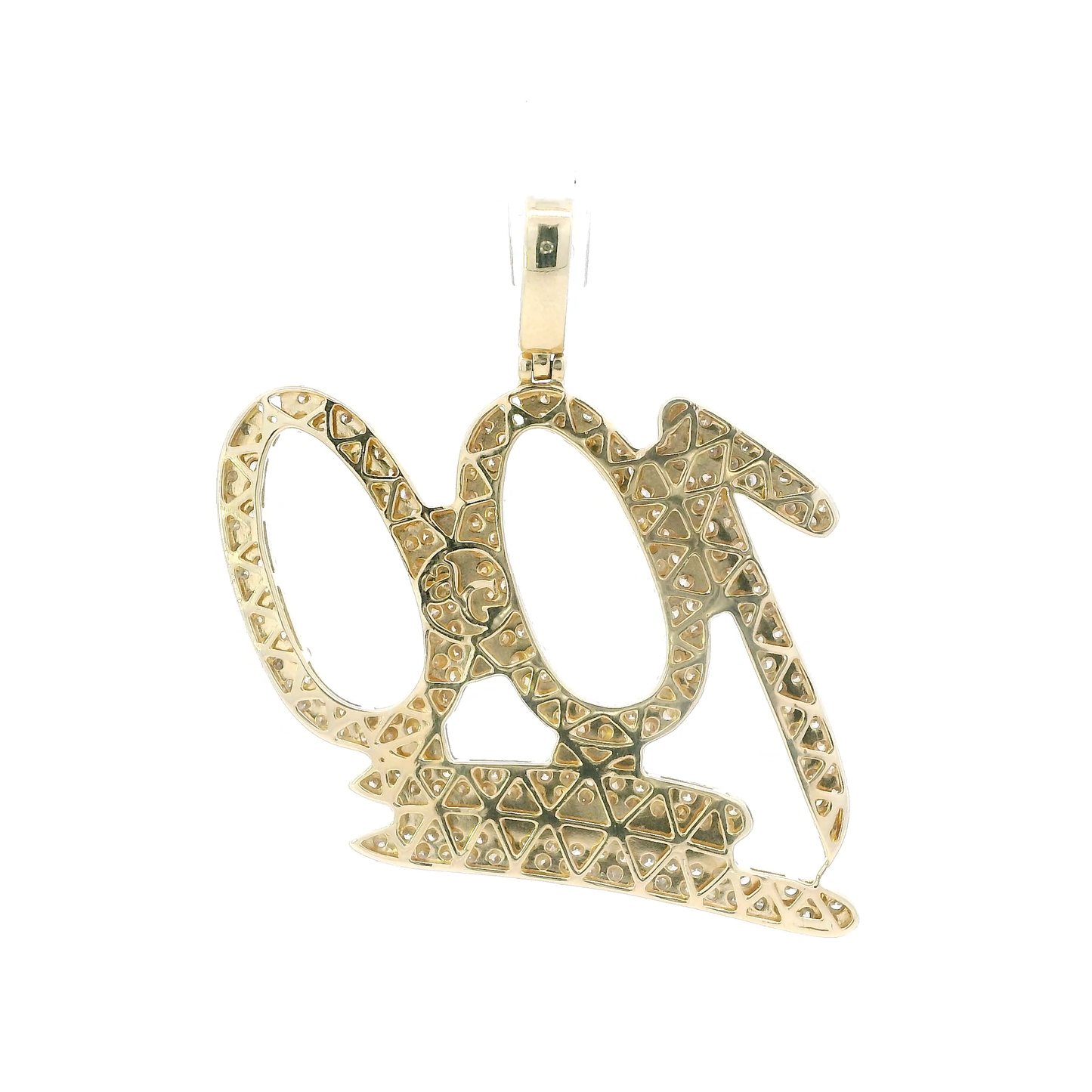 10K Yellow Gold Diamond "100" Pendant - 5.03ct