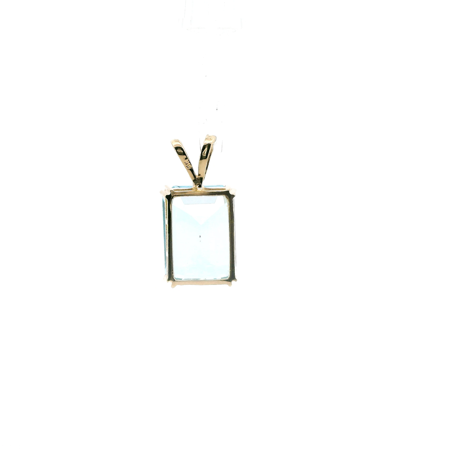 14K Yellow Gold Blue Topaz Pendant