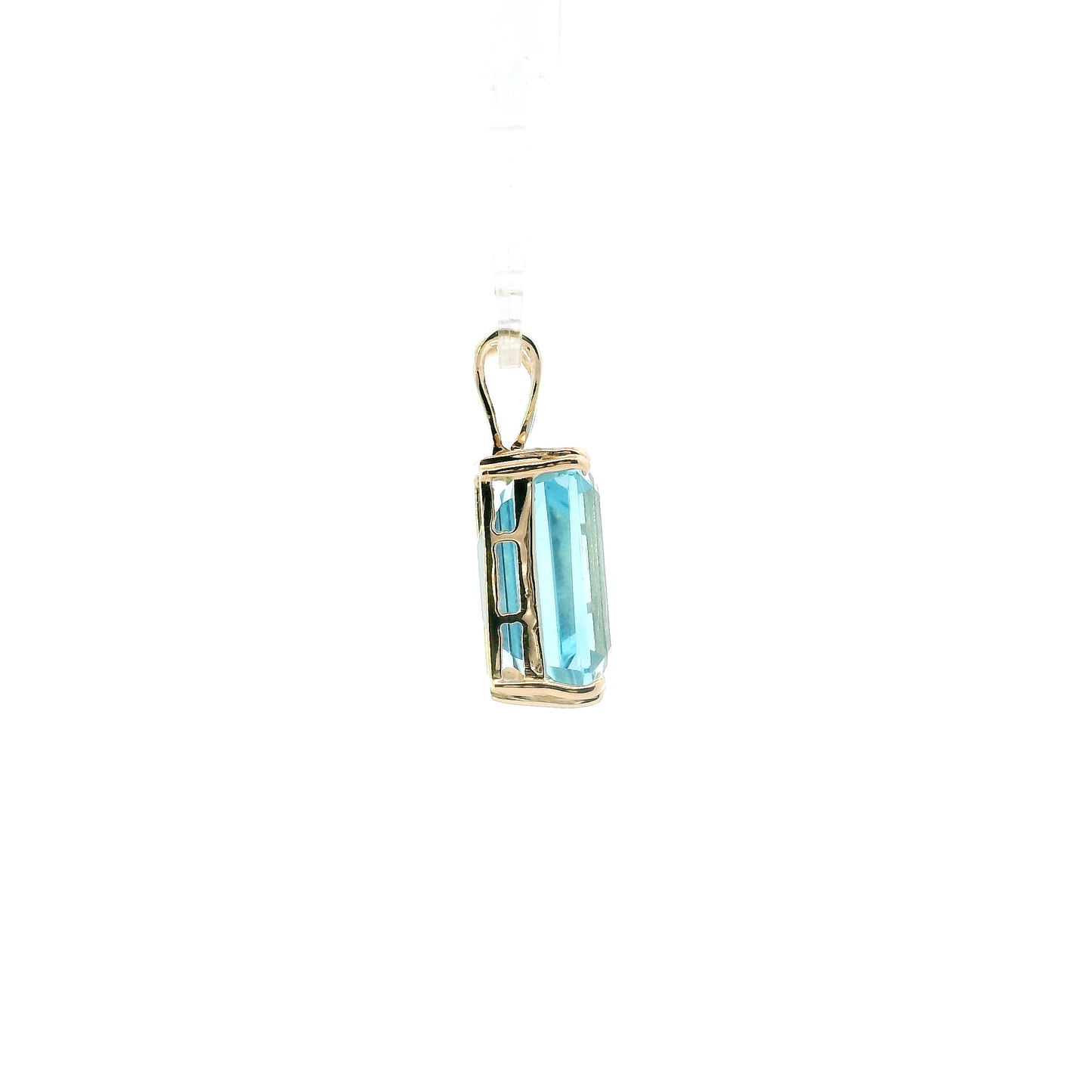 14K Yellow Gold Blue Topaz Pendant