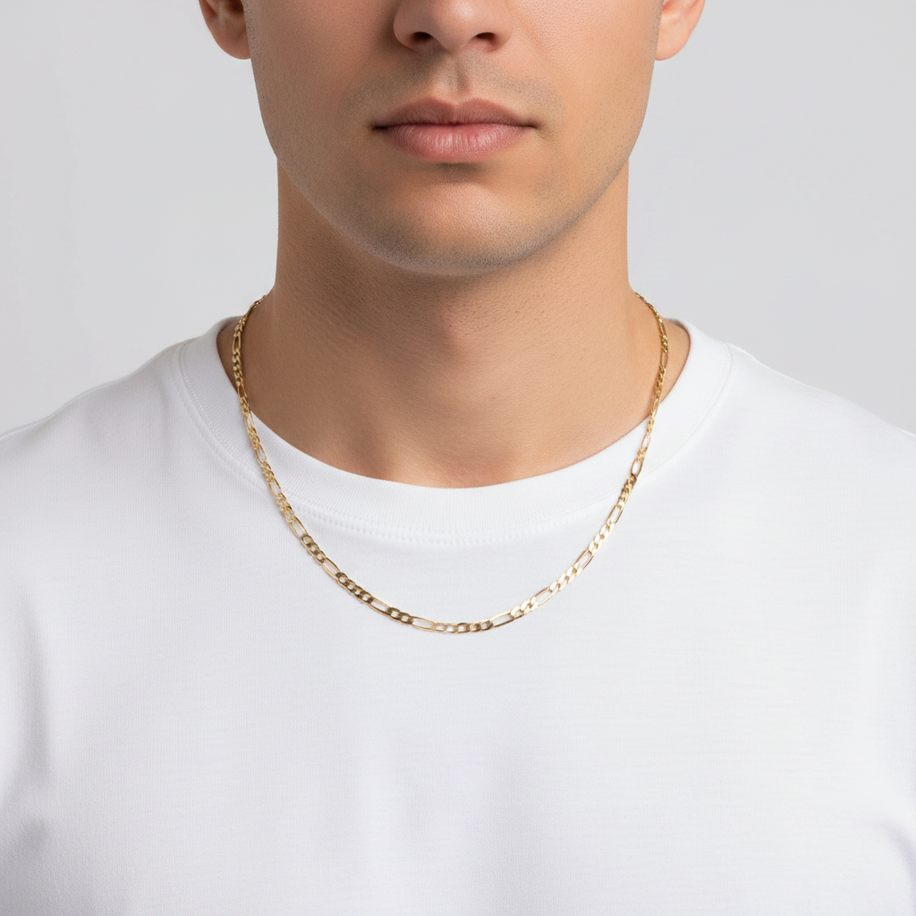 14K Yellow Gold 24" Figaro Chain