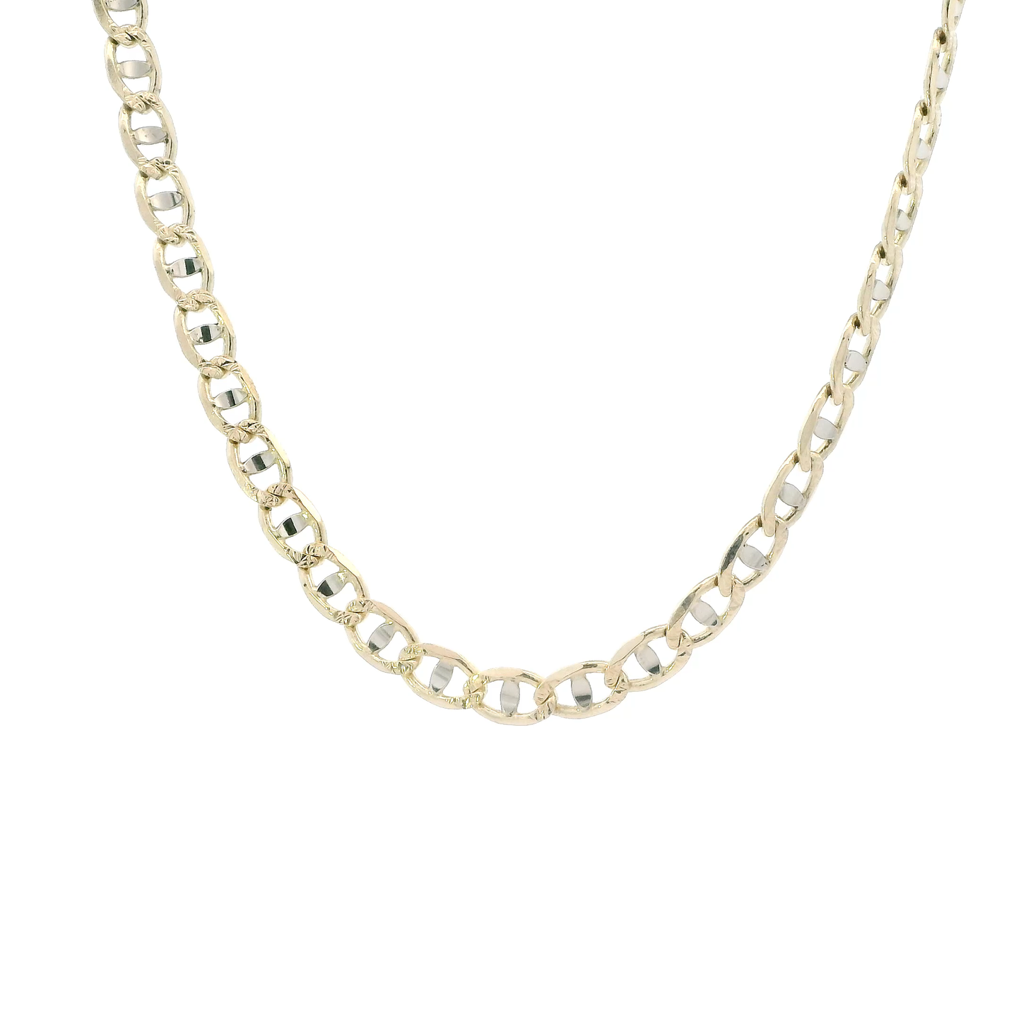 14K Yellow Gold 24" Diamond Cut Mariner Chain