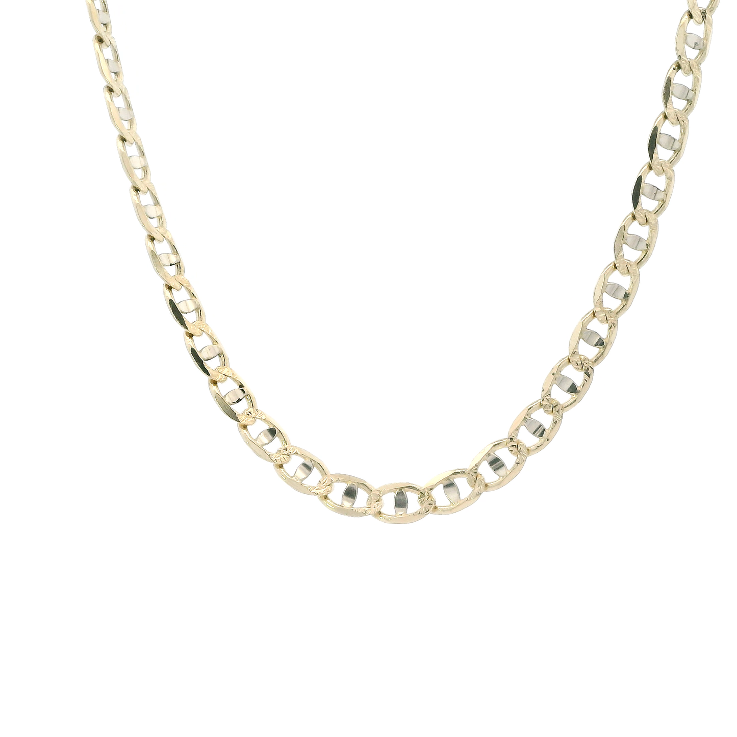 14K Yellow Gold 24" Diamond Cut Mariner Chain