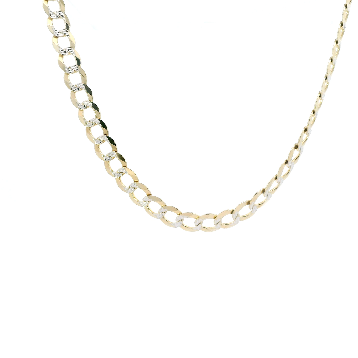 14K Yellow Gold 26" Diamond Cut Curb Chain