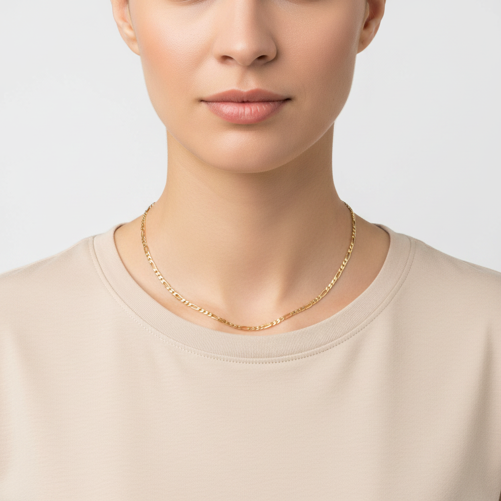 14K Yellow Gold 18" Figaro Chain