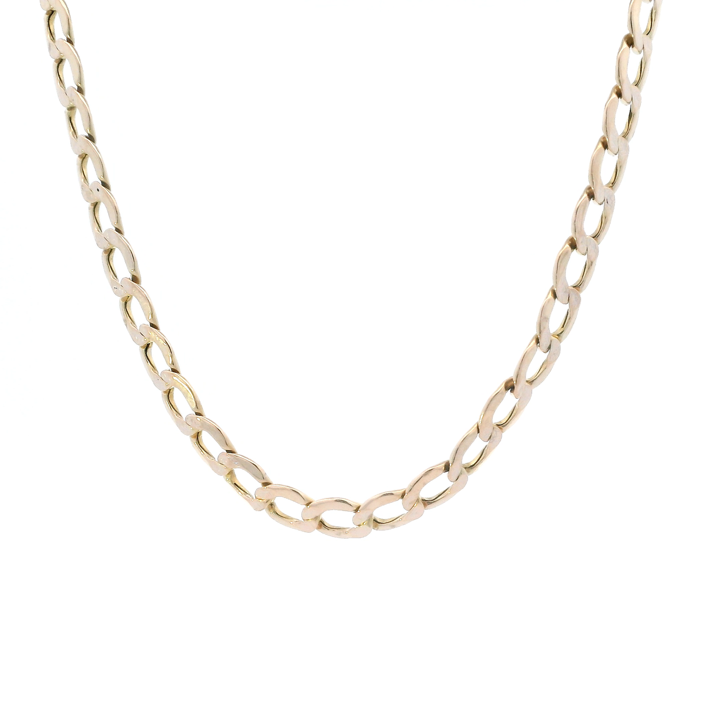 14K Yellow Gold 23" Diamond Cut Hollow Curb Chain