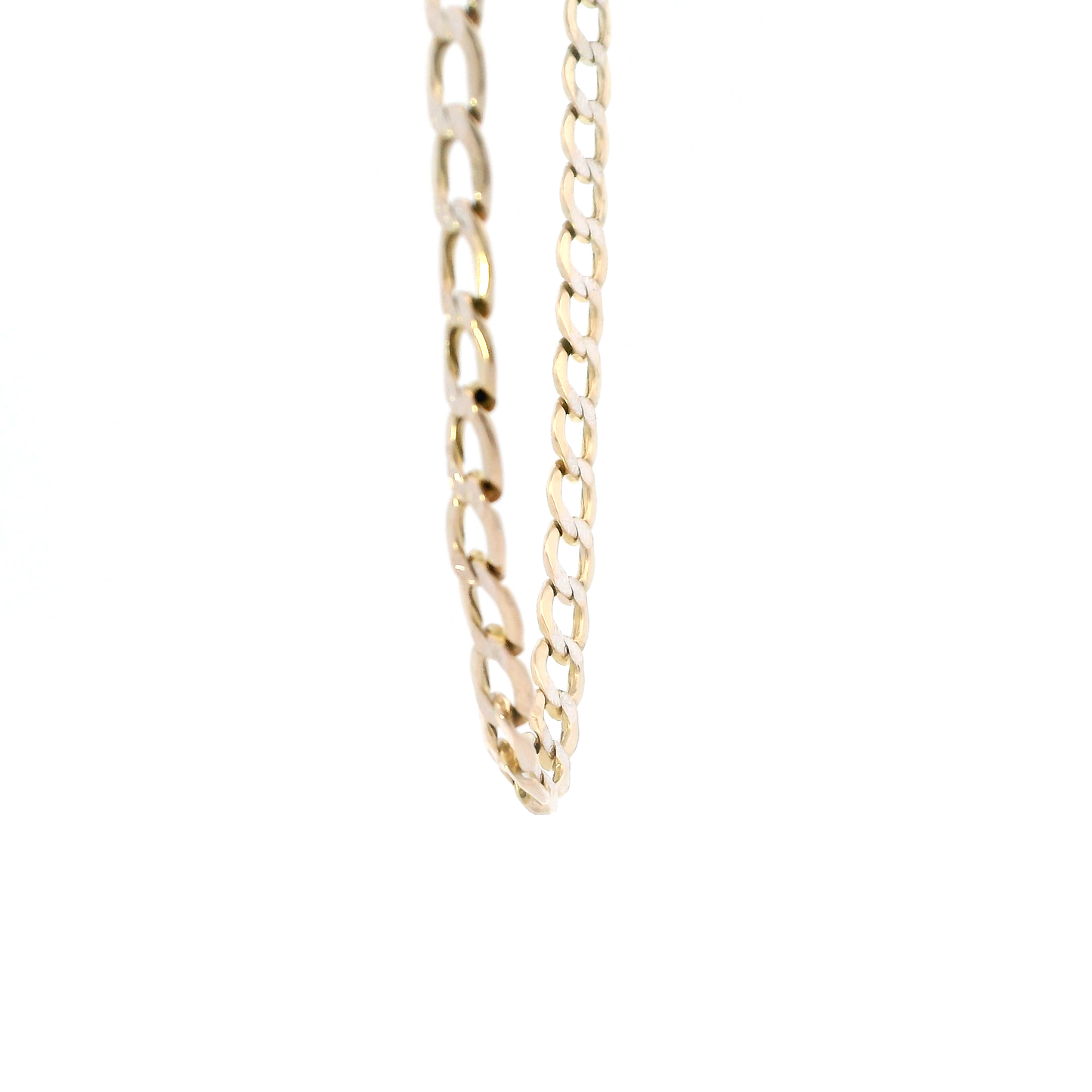 14K Yellow Gold 23" Diamond Cut Hollow Curb Chain