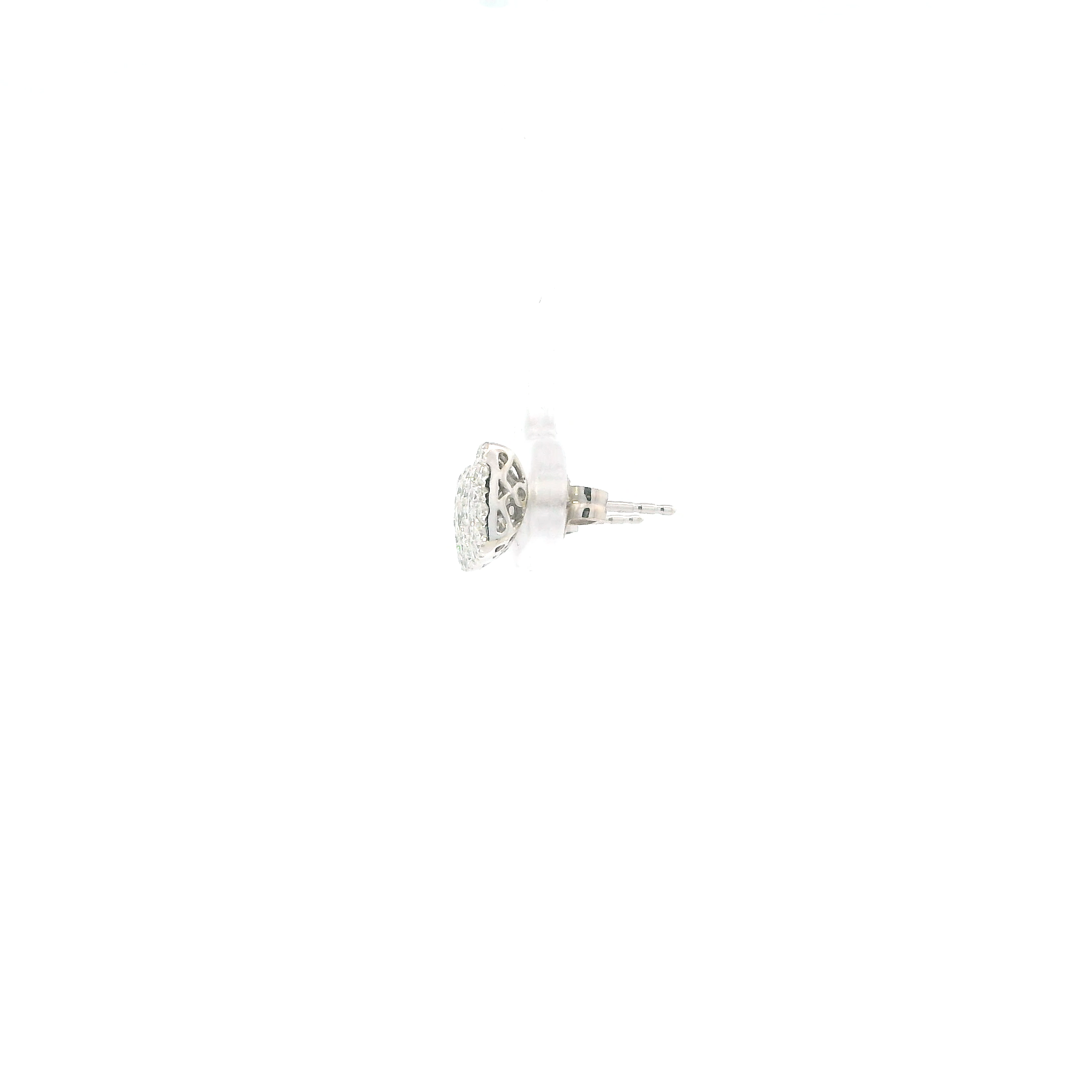 14K White Gold Square Diamond Earrings - 0.76ct