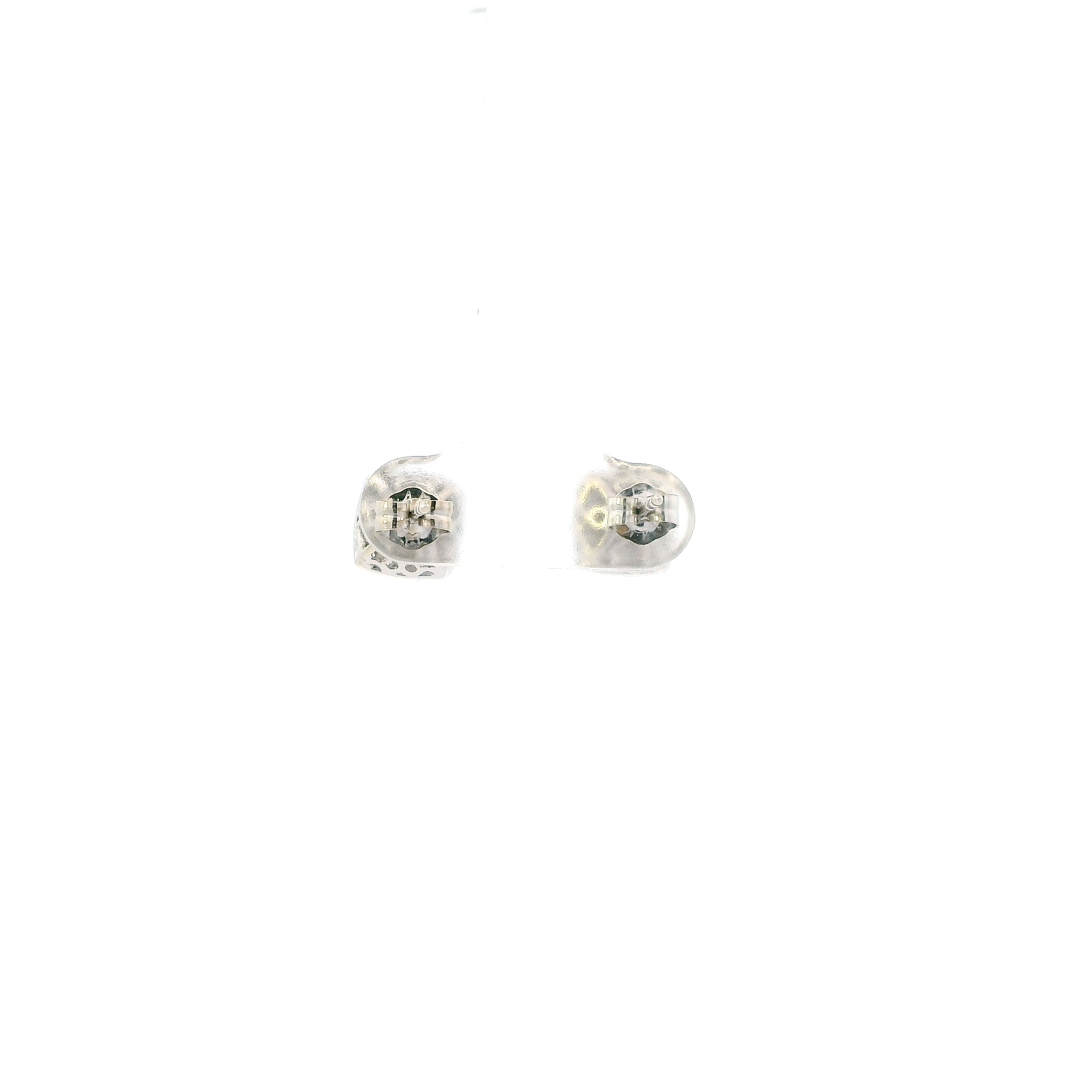 14K White Gold Square Diamond Earrings - 0.76ct