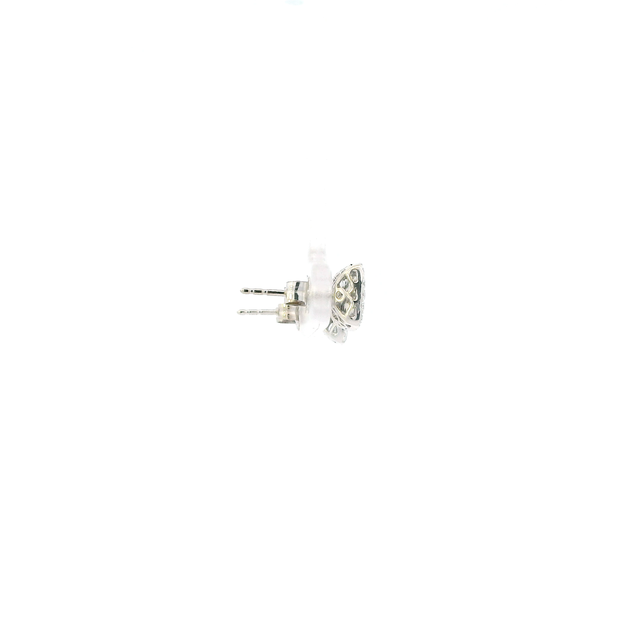14K White Gold Square Diamond Earrings - 0.76ct