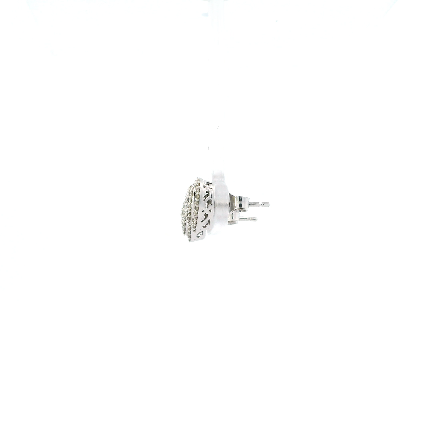 10K White Gold Diamond Heart Earrings