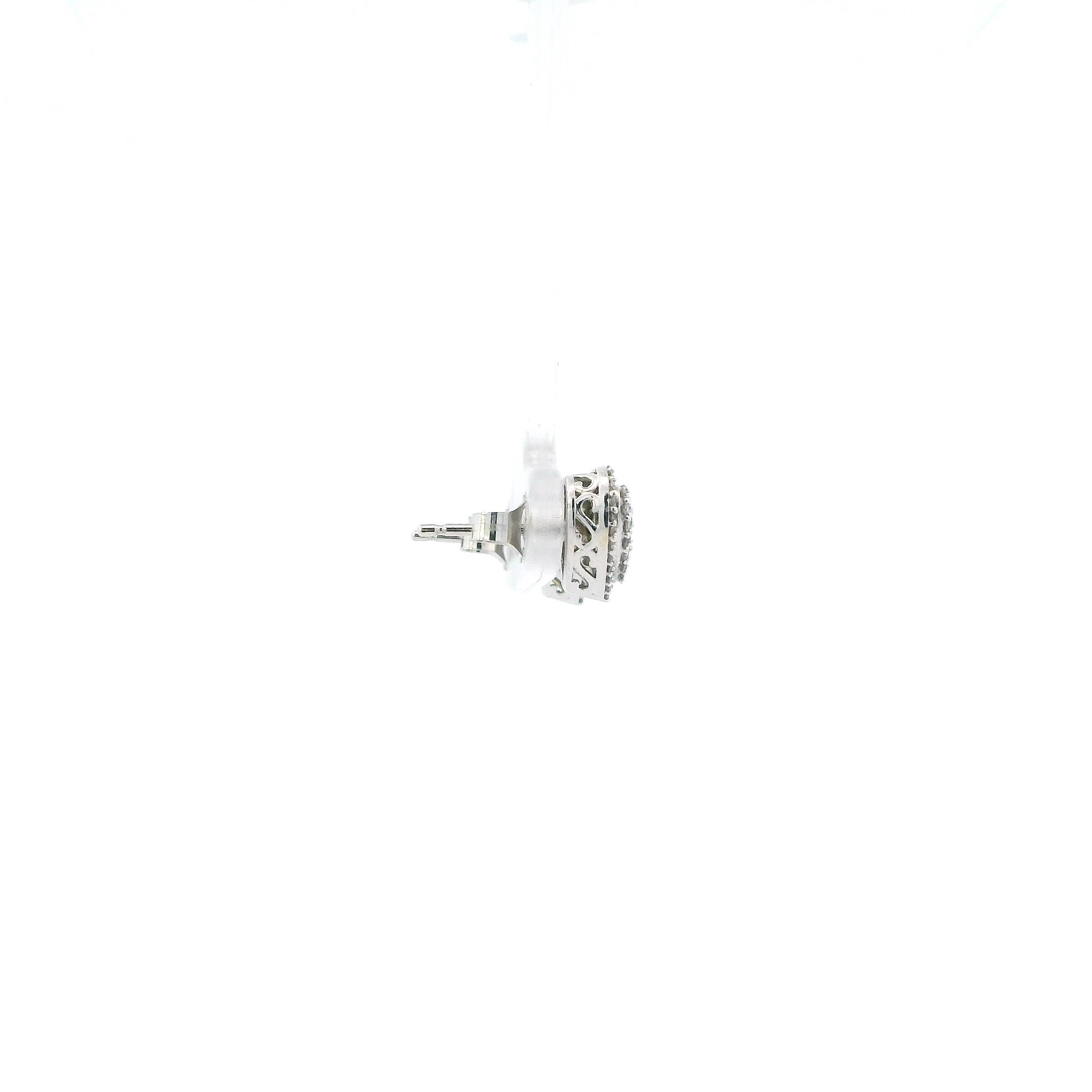 10K White Gold Diamond Heart Earrings