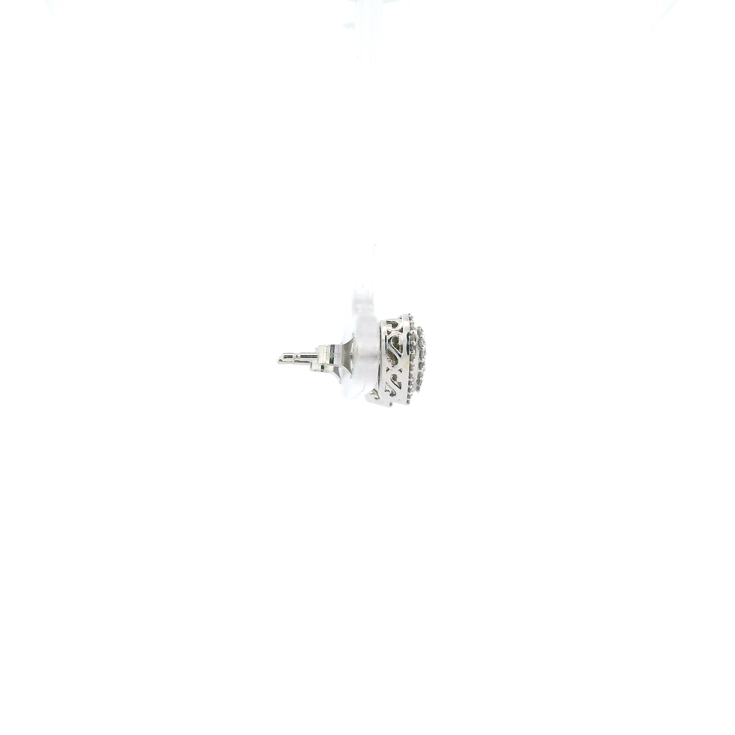 10K White Gold Diamond Heart Earrings