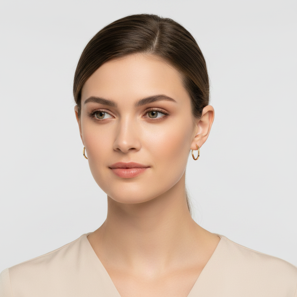 14K Yellow Gold Square Hoop Earrings