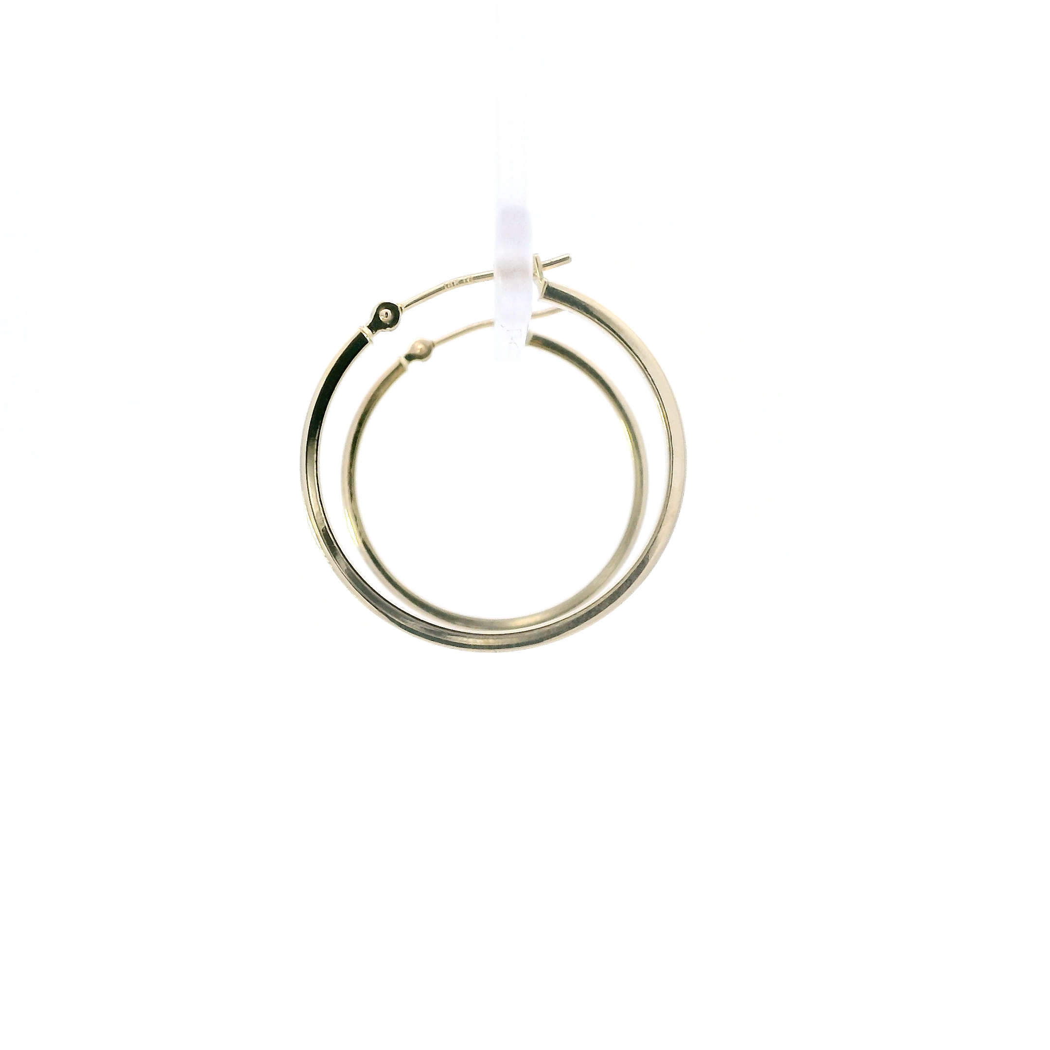 14K Yellow Gold Square Hoop Earrings