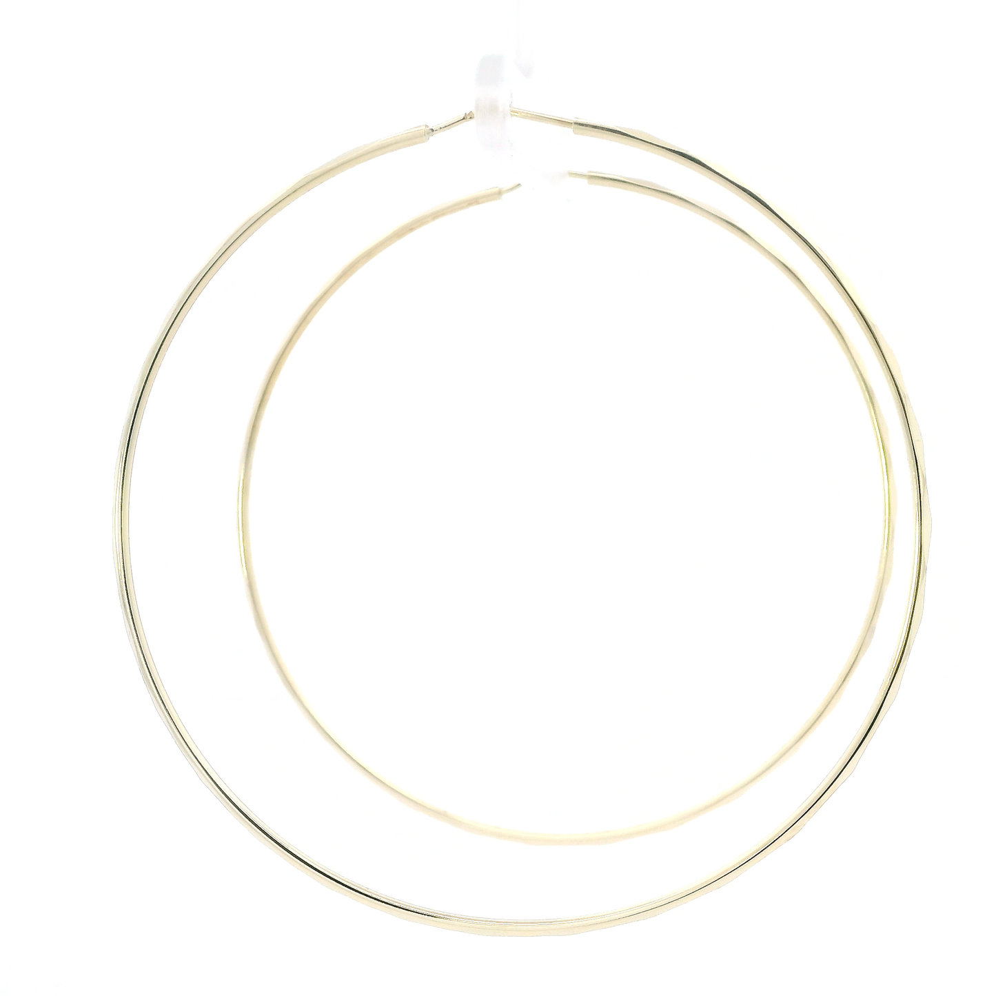 14K Yellow Gold Diamond Cut Hoop Earrings