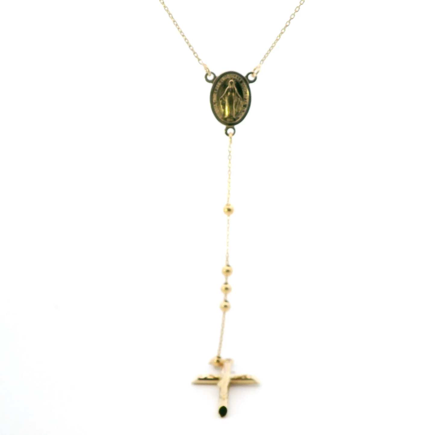 14K Yellow Gold 18" Beaded Rosary