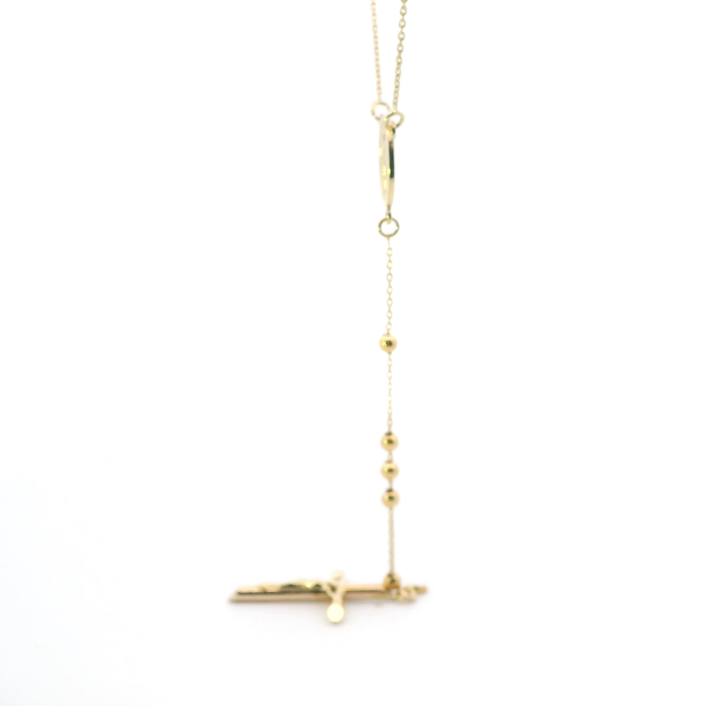 14K Yellow Gold 18" Beaded Rosary