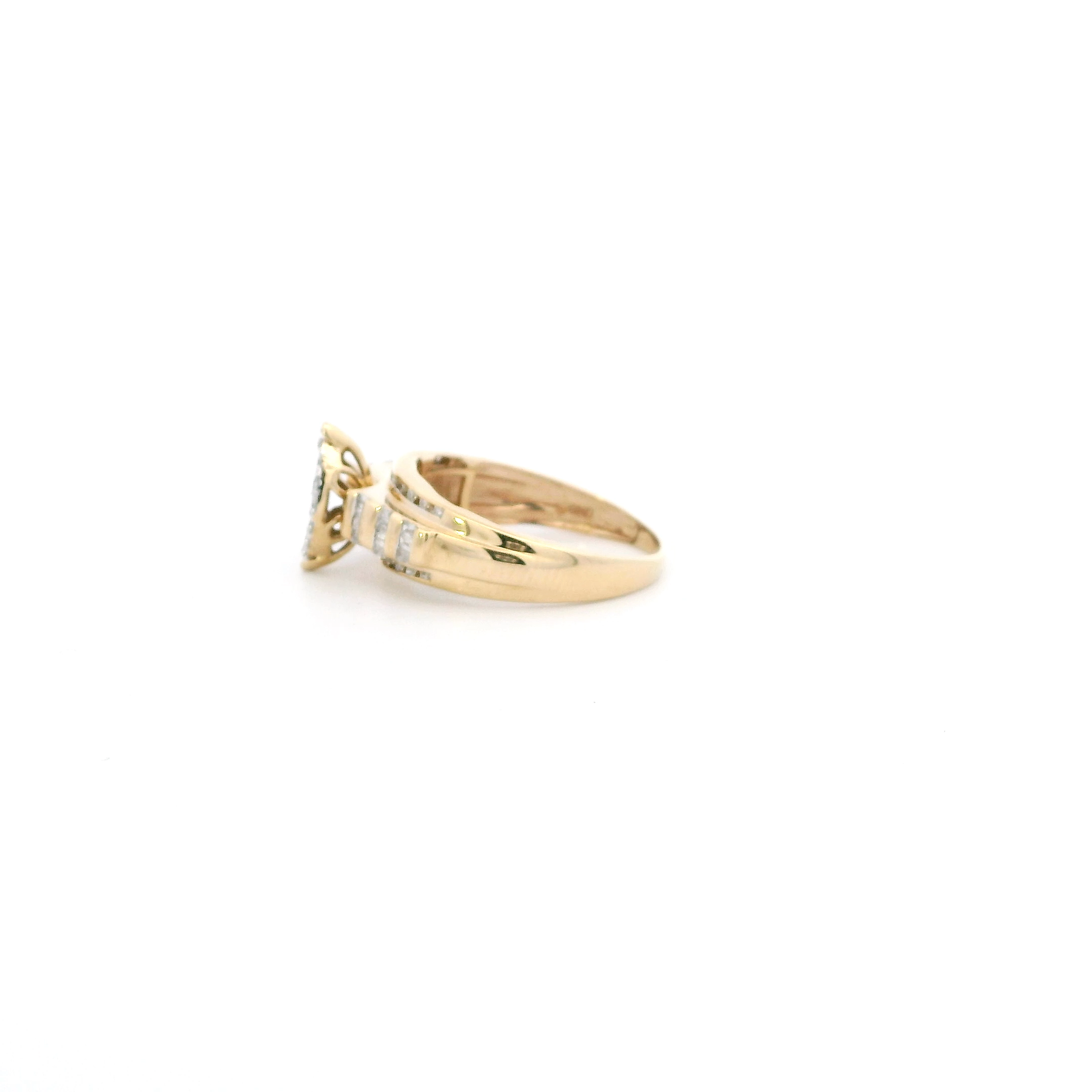 10K Yellow Gold Diamond Womens Ring - 0.24ct