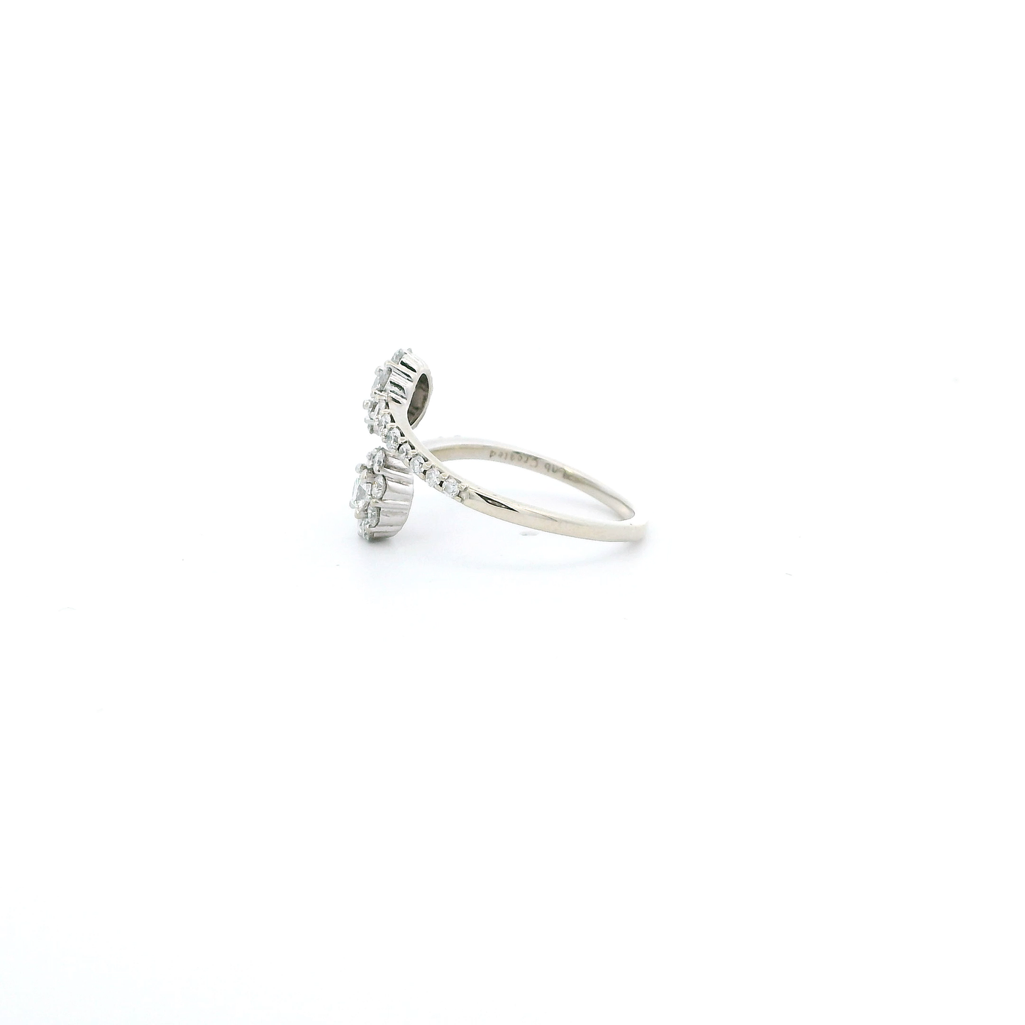 14K White Gold Lab Grown Diamond Flower Womens Ring - 1.01ct