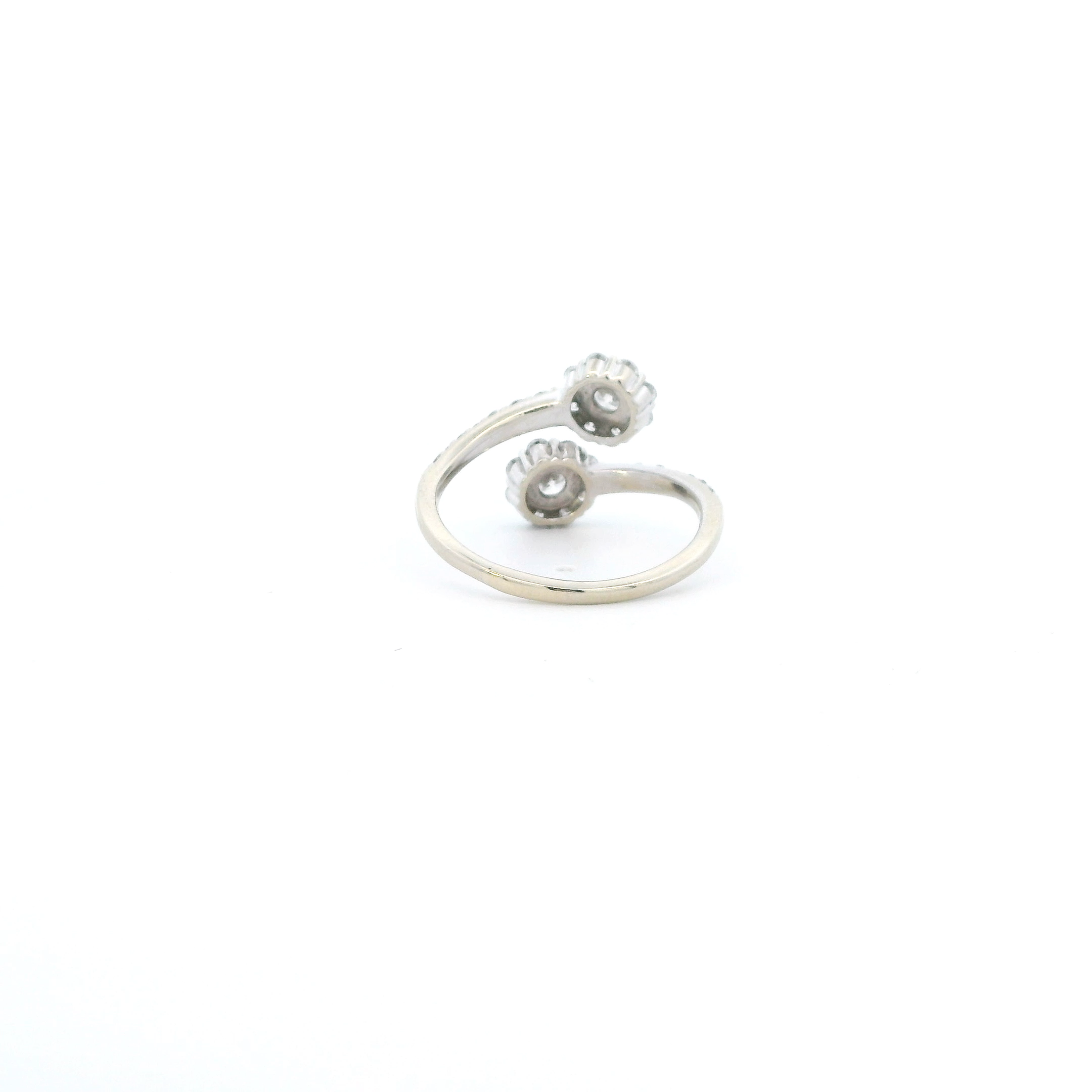 14K White Gold Lab Grown Diamond Flower Womens Ring - 1.01ct