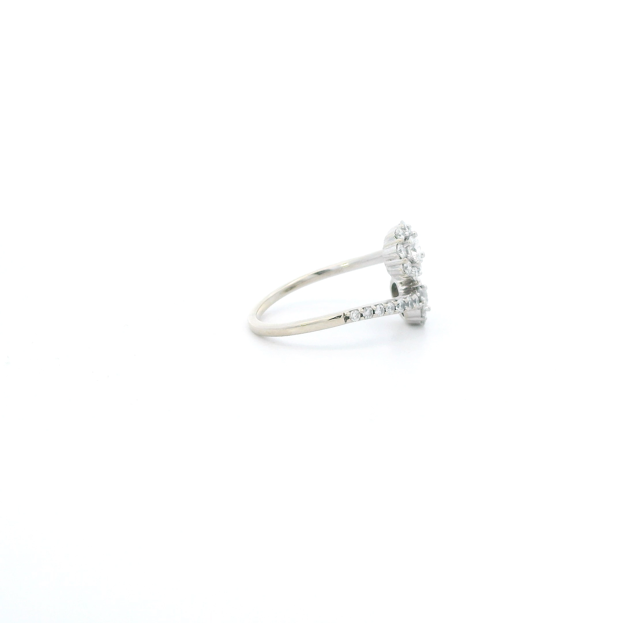 14K White Gold Lab Grown Diamond Flower Womens Ring - 1.01ct