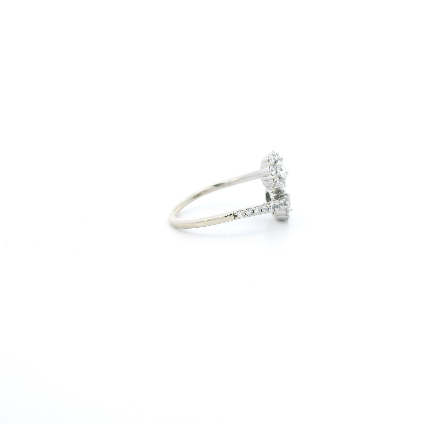 14K White Gold Lab Grown Diamond Flower Womens Ring - 1.01ct