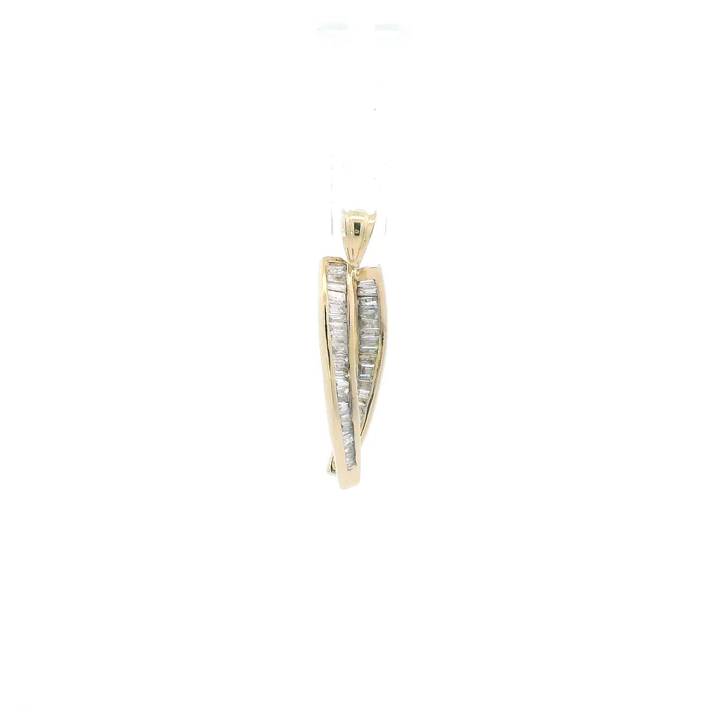 14K Yellow Gold Oblong Diamond Pendant