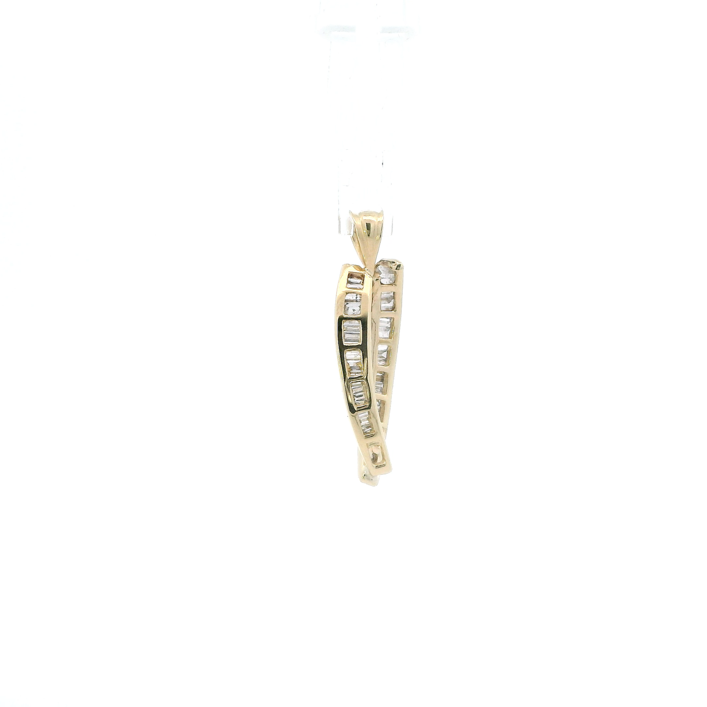 14K Yellow Gold Oblong Diamond Pendant