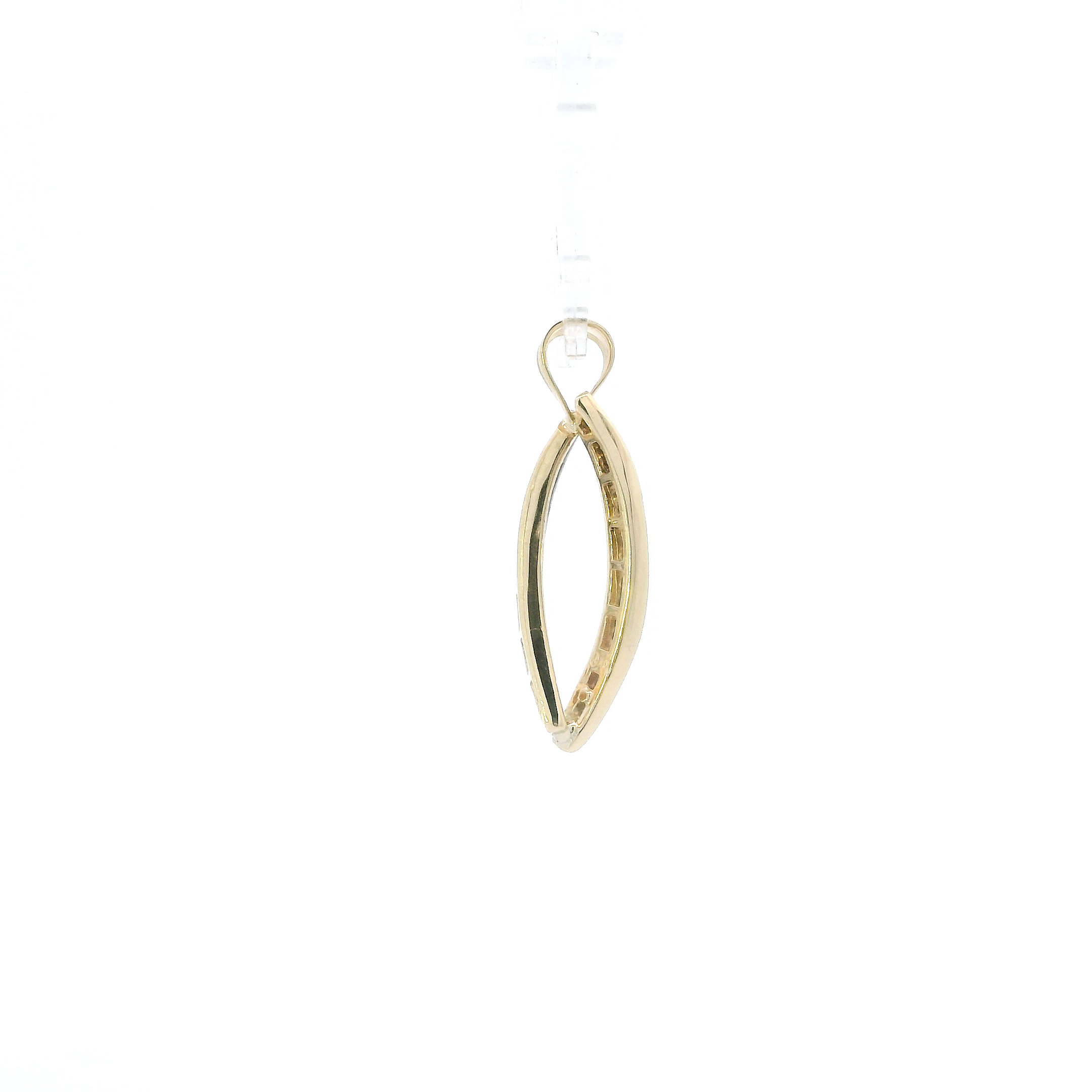 14K Yellow Gold Oblong Diamond Pendant