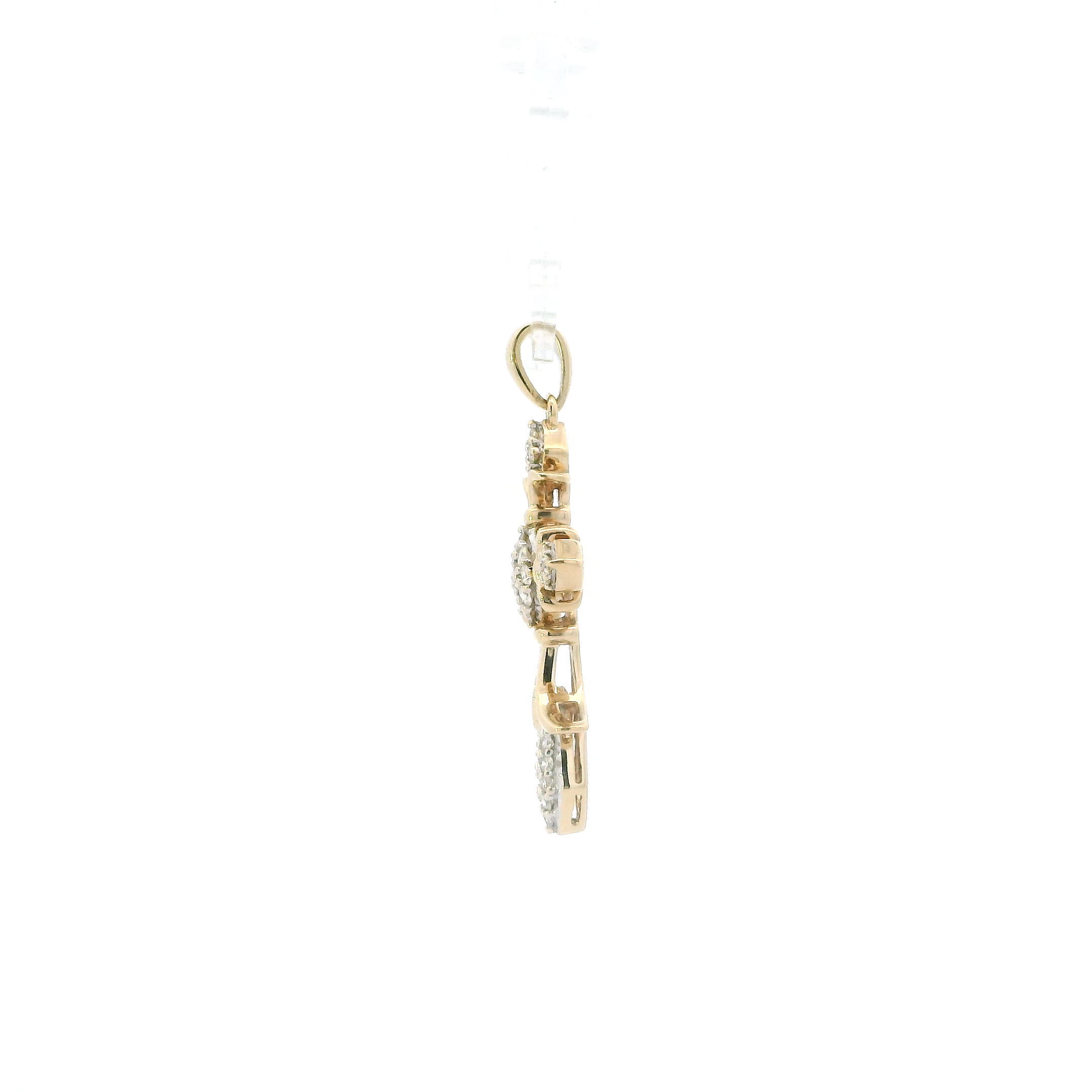 10K Yellow Gold Diamond Cross Pendant - 0.23ct