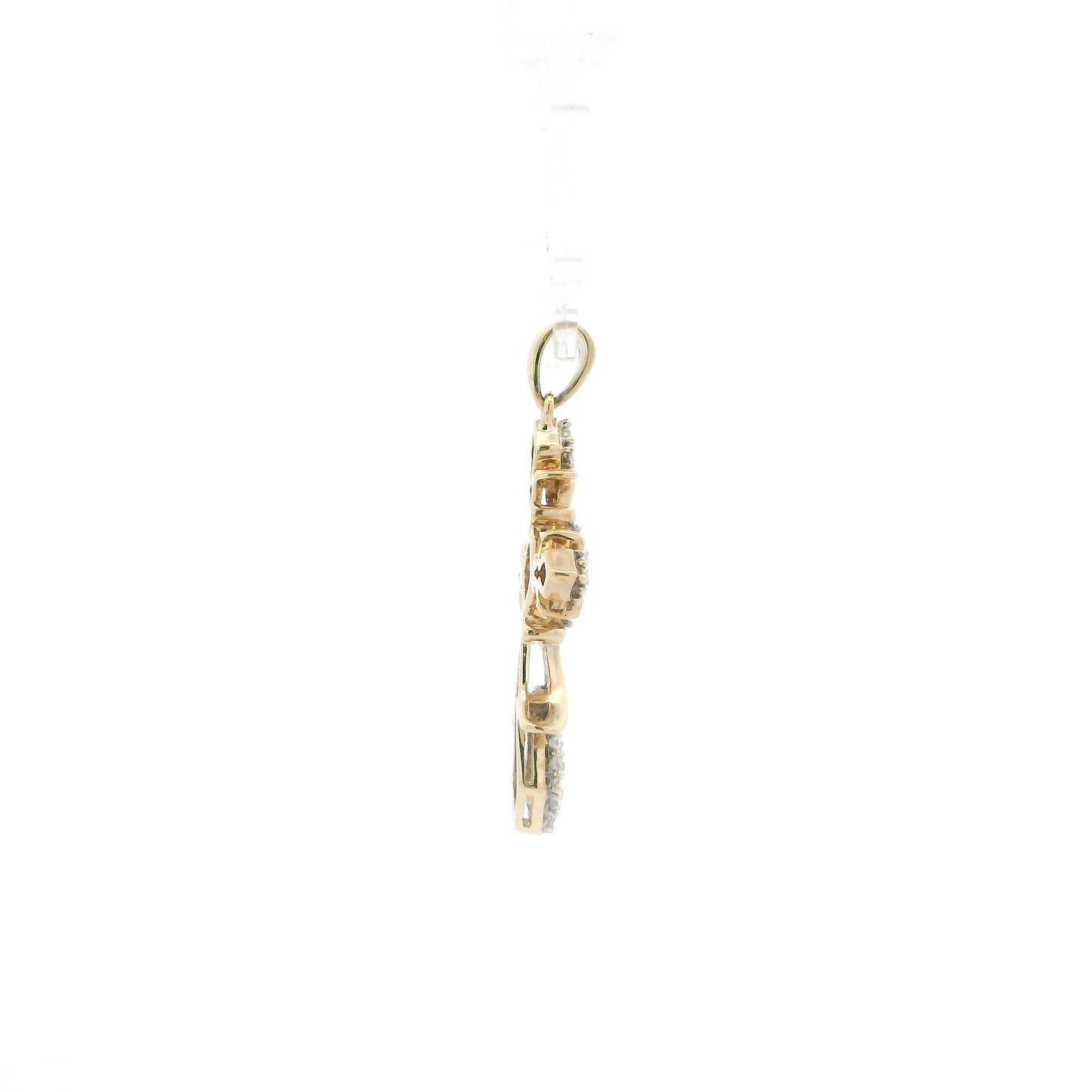 10K Yellow Gold Diamond Cross Pendant - 0.23ct