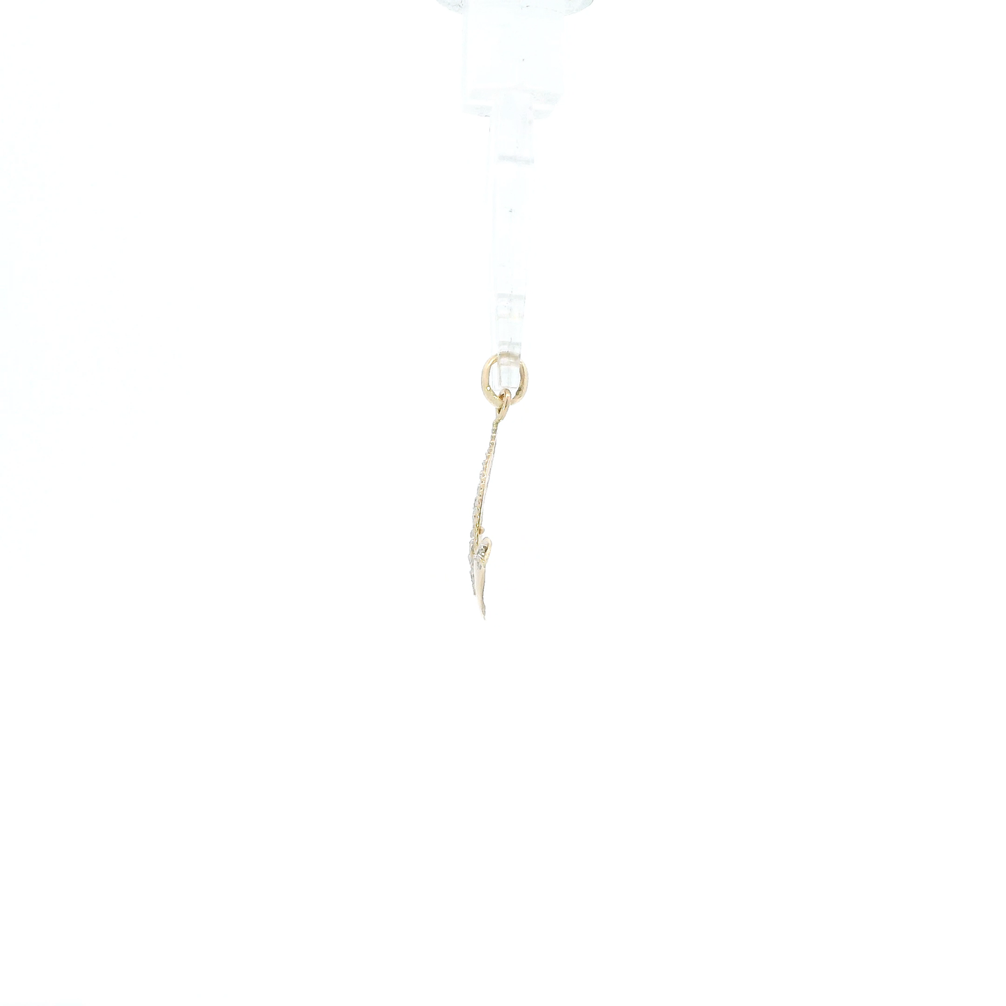 10K Yellow & White Gold Filigree Dove Pendant