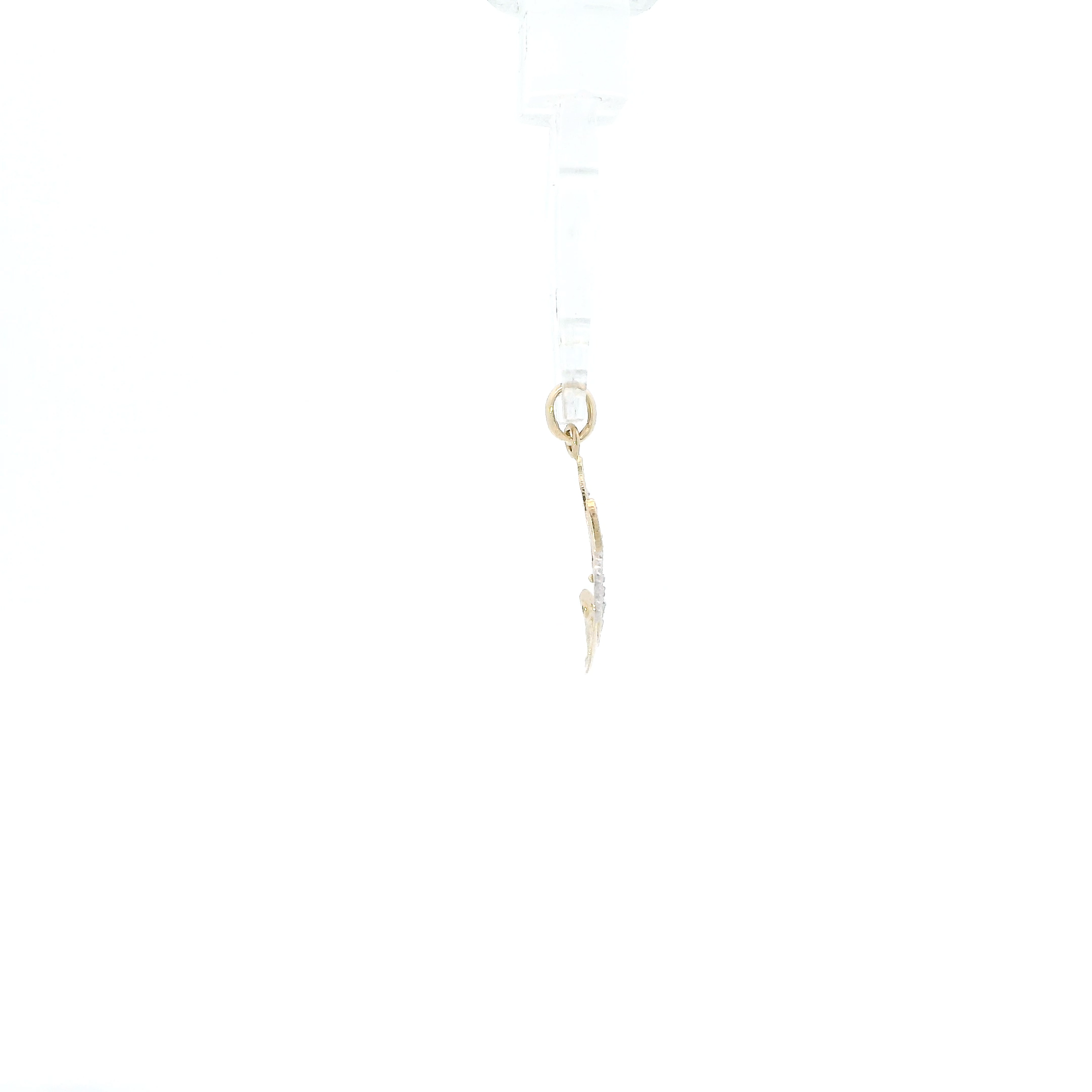 10K Yellow & White Gold Filigree Dove Pendant