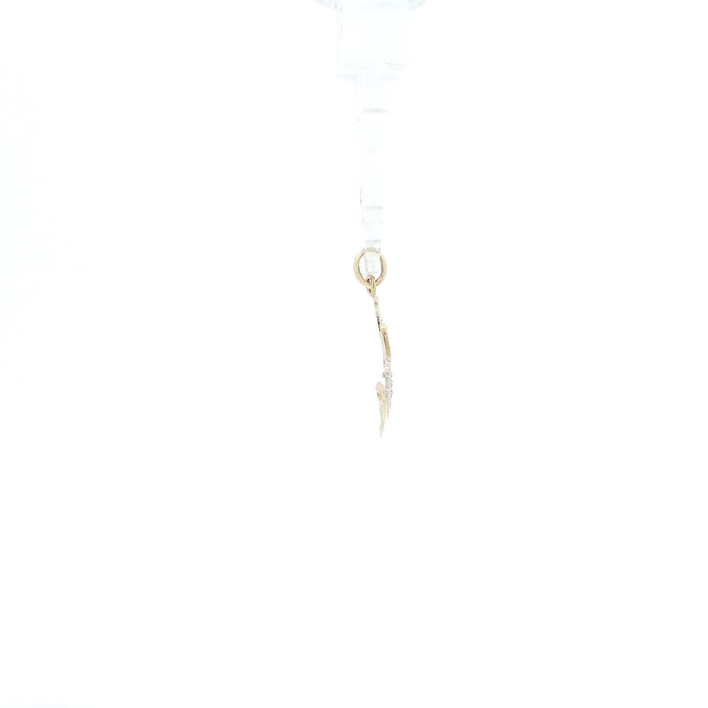 10K Yellow & White Gold Filigree Dove Pendant