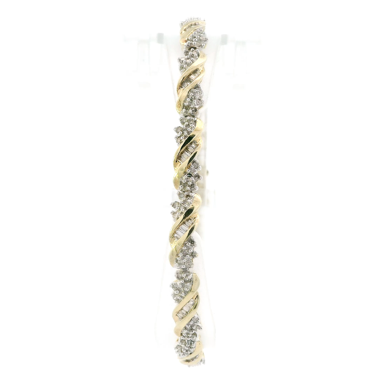 10K Yellow & White Gold 7.25" Diamond Bracelet