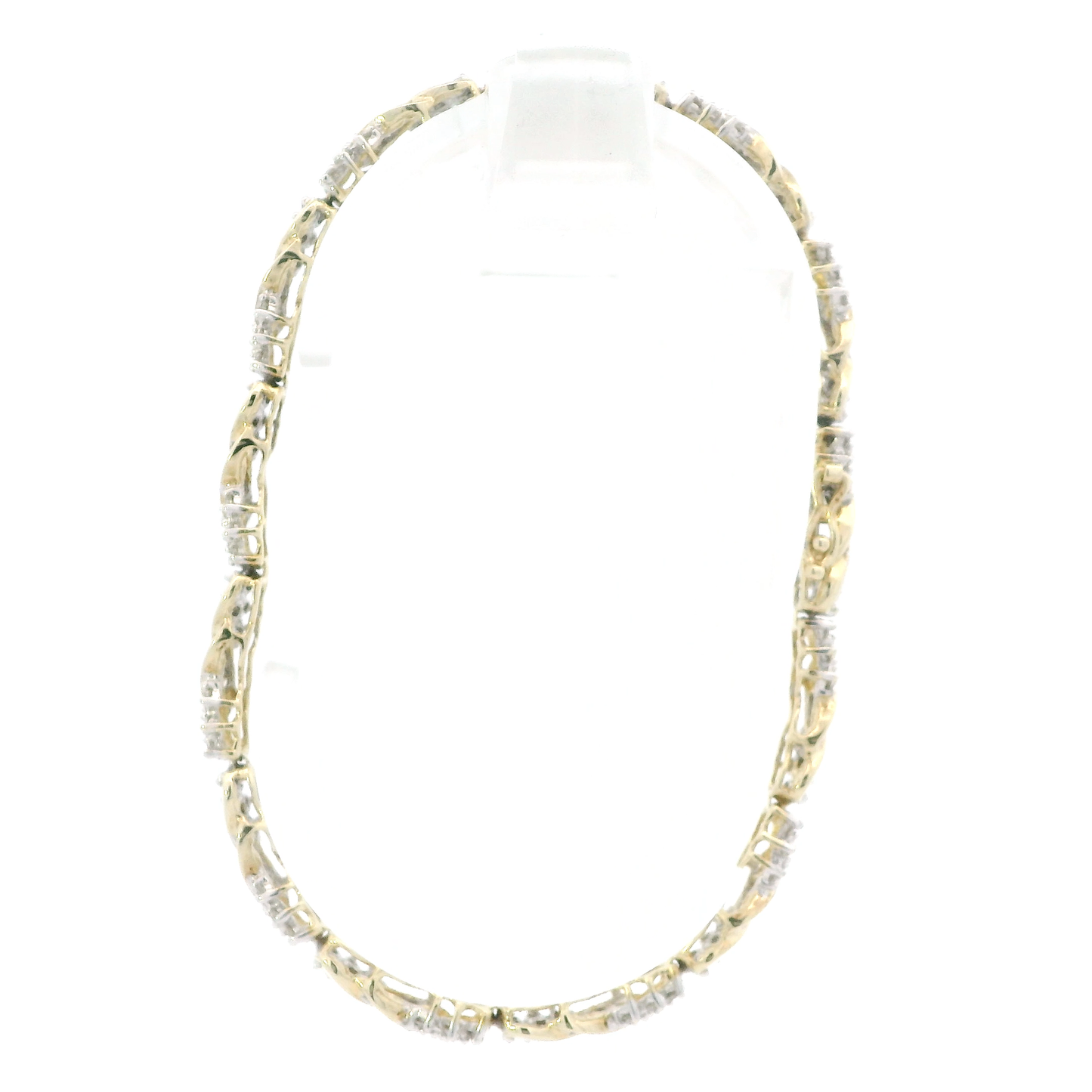 10K Yellow & White Gold 7.25" Diamond Bracelet