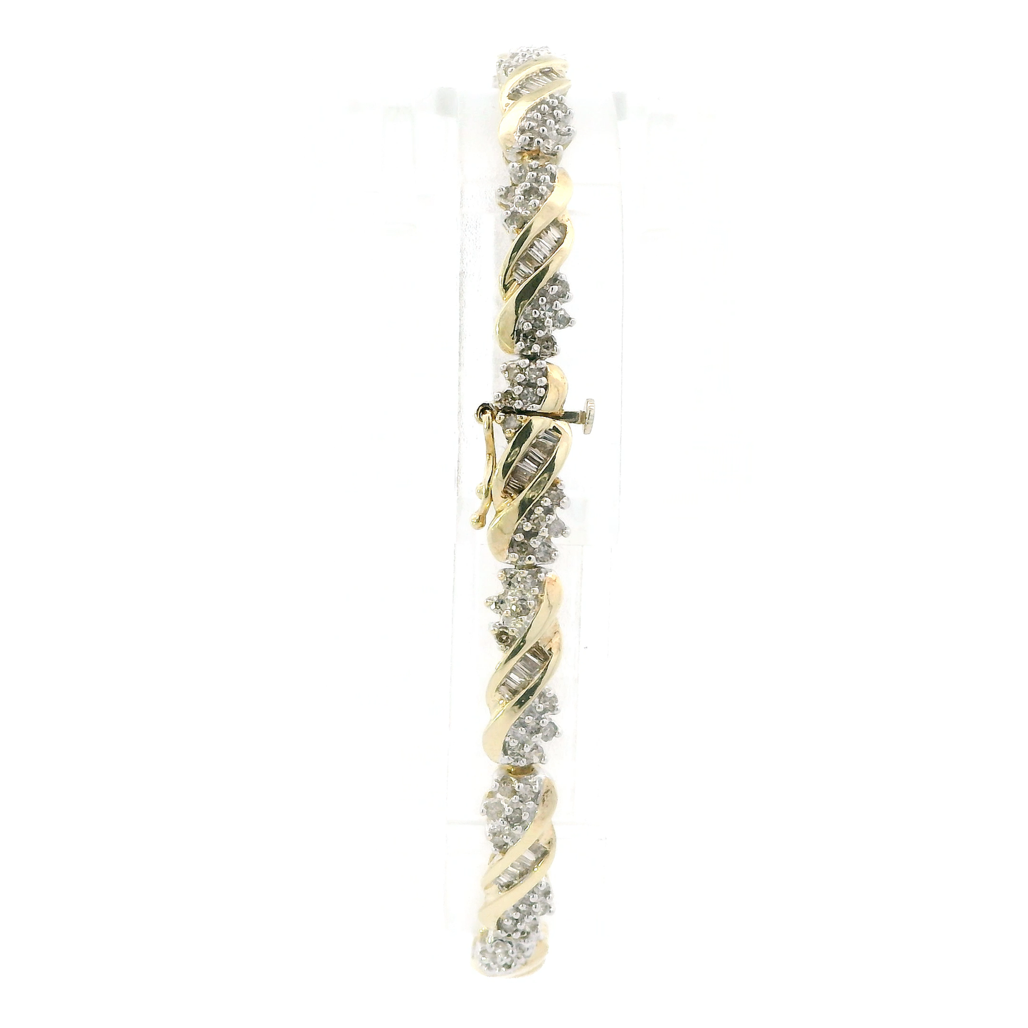 10K Yellow & White Gold 7.25" Diamond Bracelet