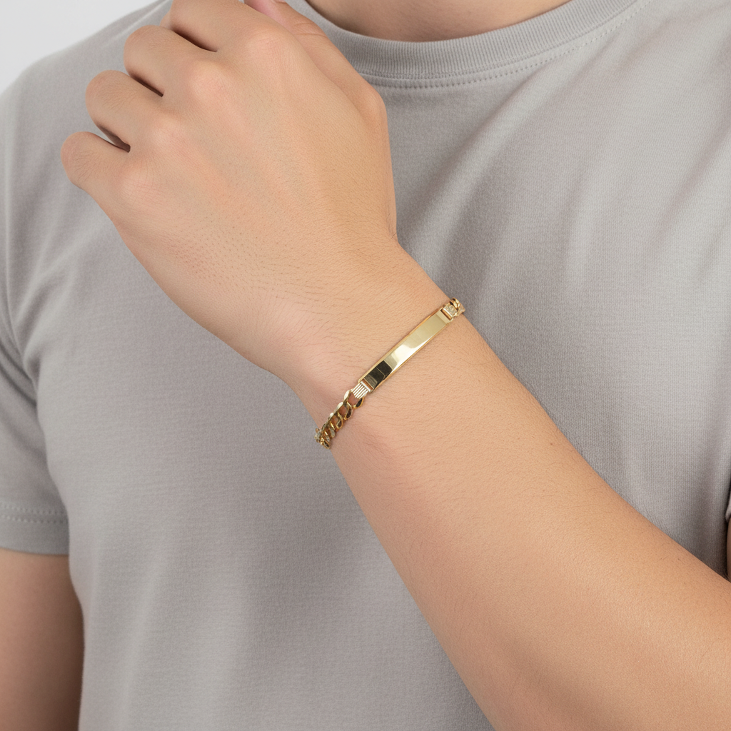 14K Yellow Gold 8.75" Curb ID Bracelet