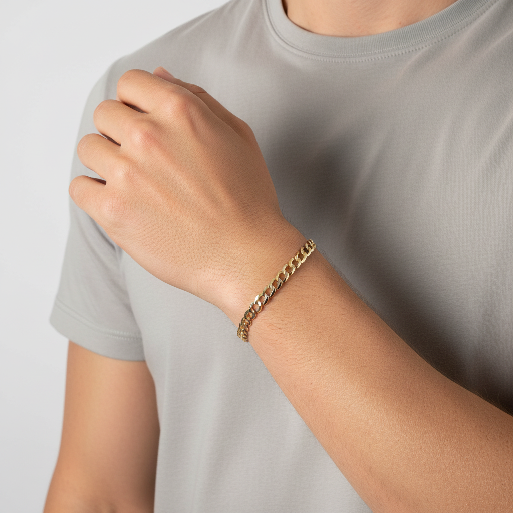 14K Yellow Gold 8.75" Curb Bracelet