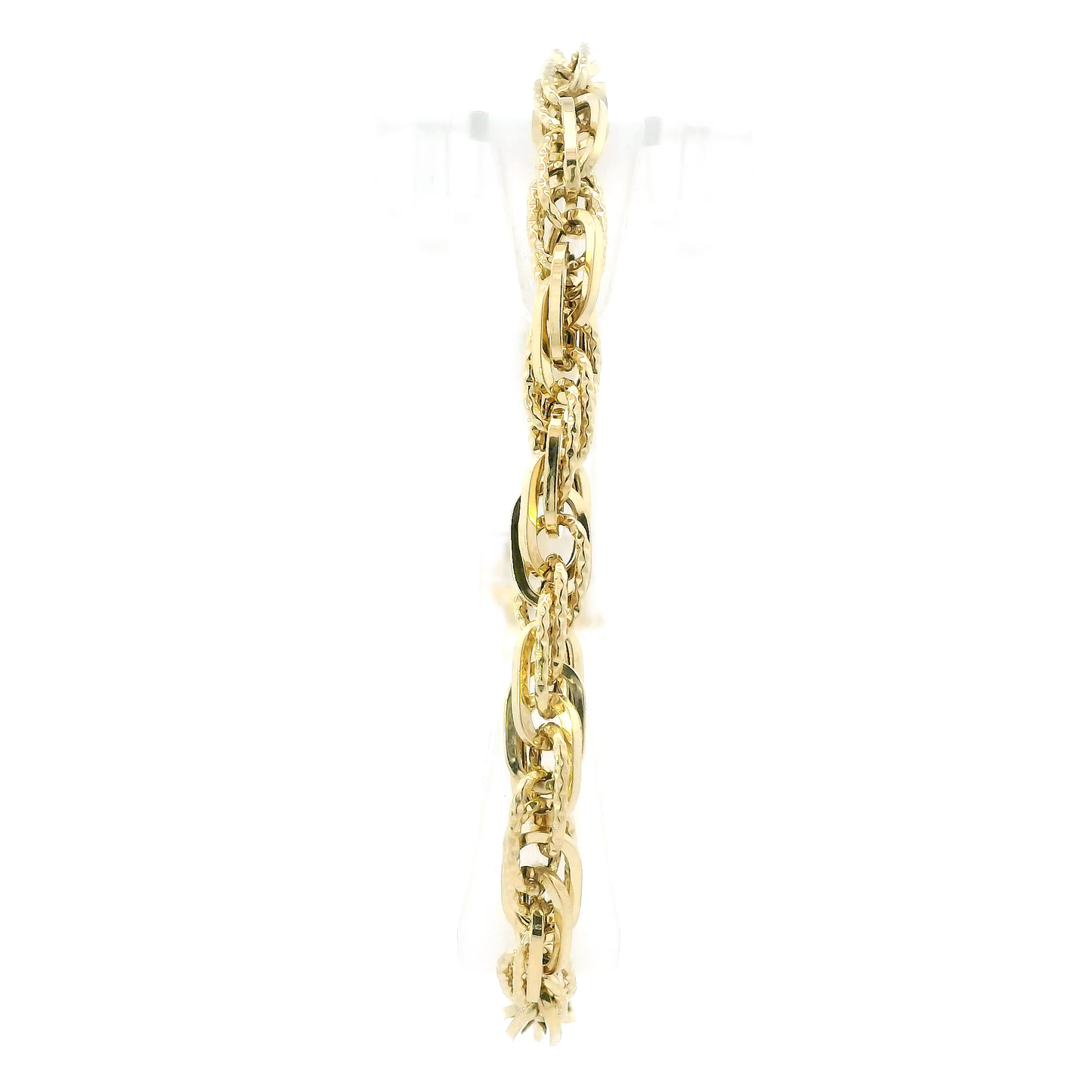 14K Yellow Gold 7.75" Fancy Hollow Rope Chain