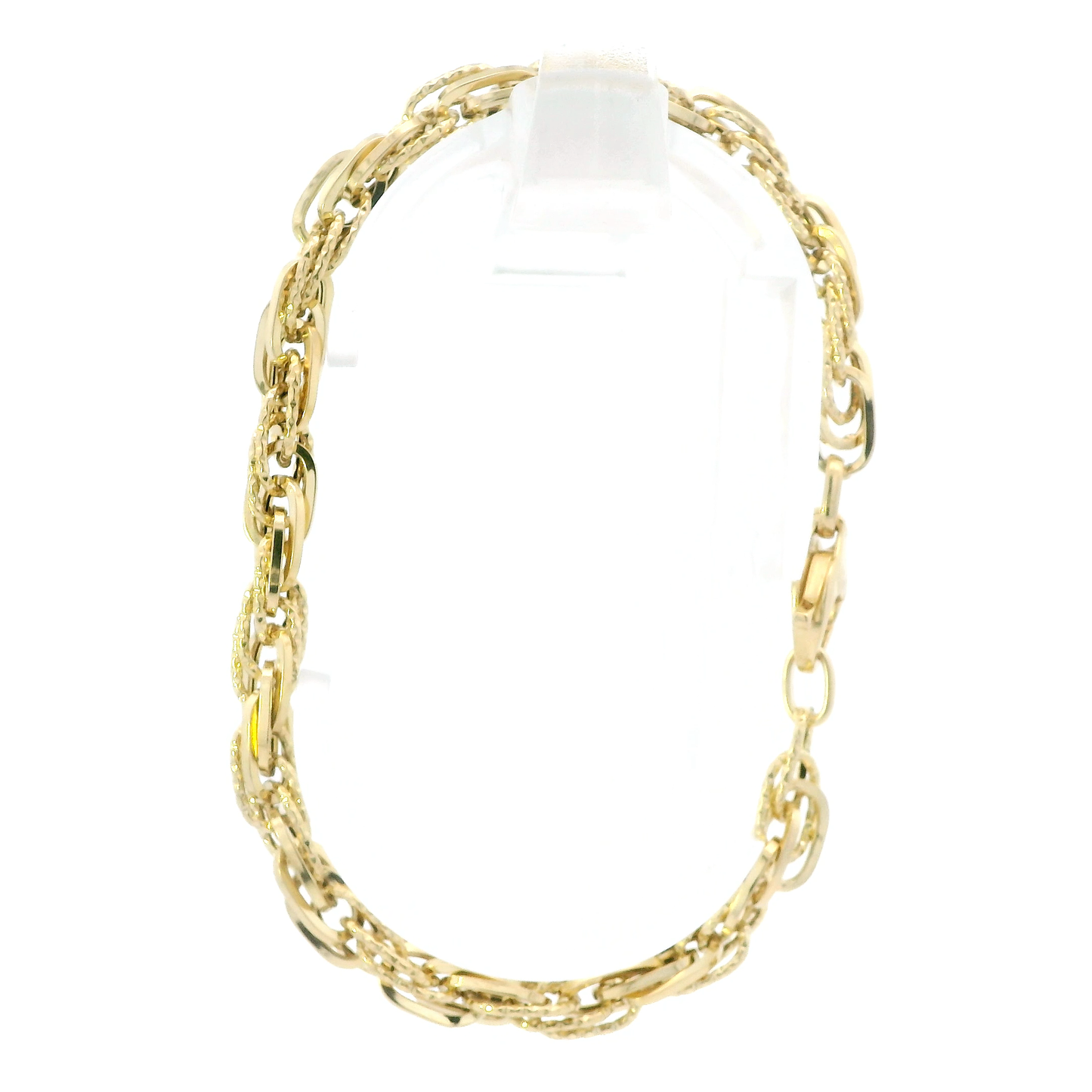 14K Yellow Gold 7.75" Fancy Hollow Rope Chain