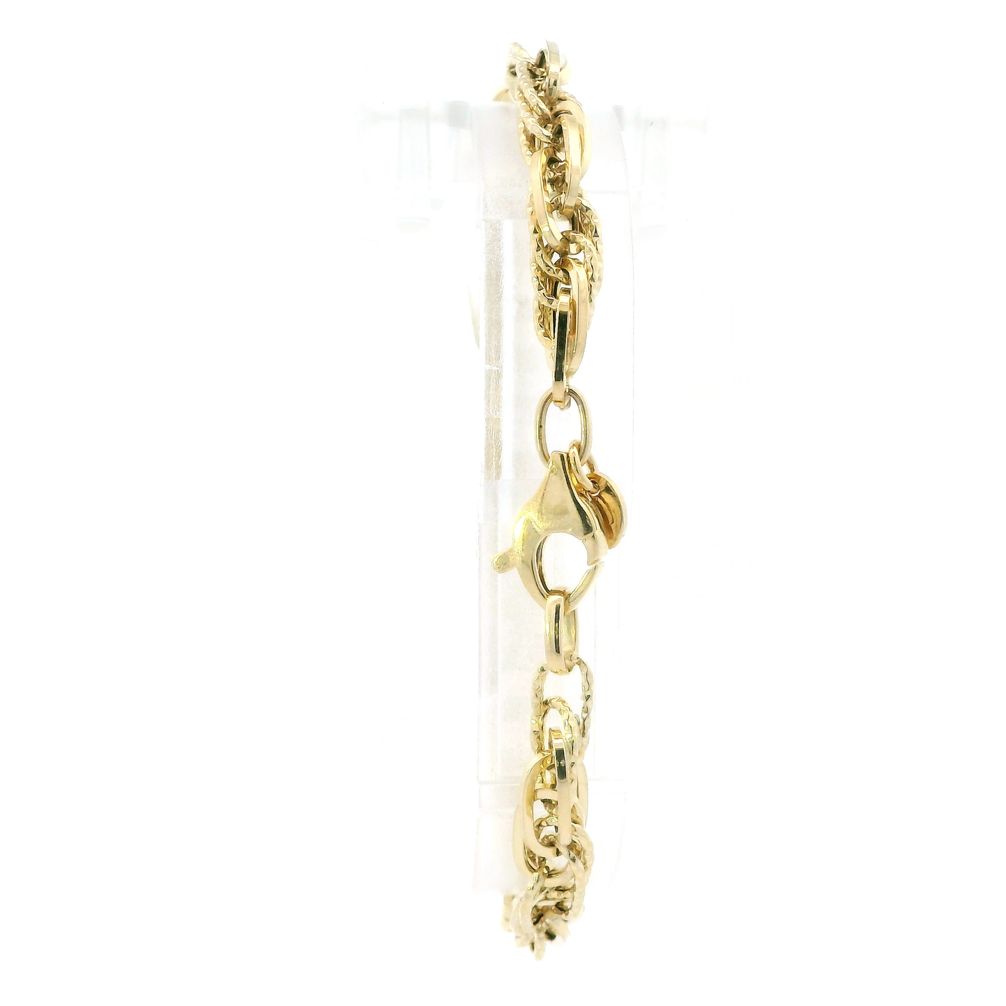 14K Yellow Gold 7.75" Fancy Hollow Rope Chain