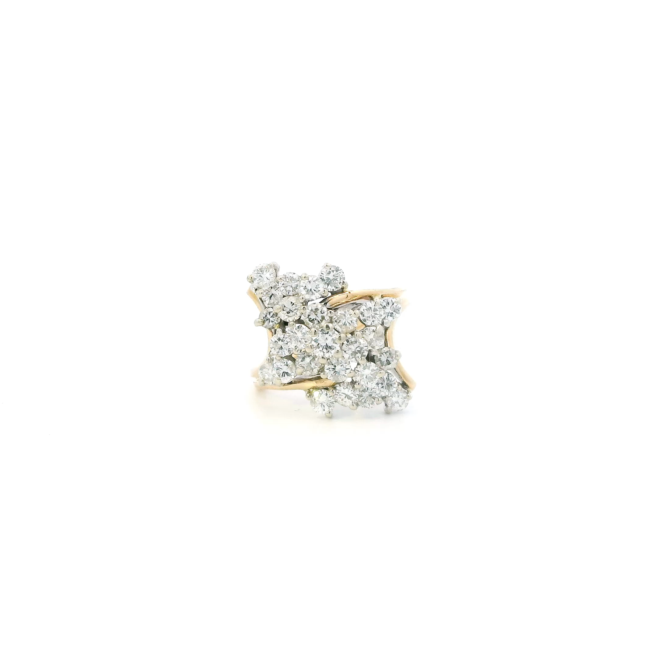 14K Yellow Gold Diamond Womens Ring - 2.03ct