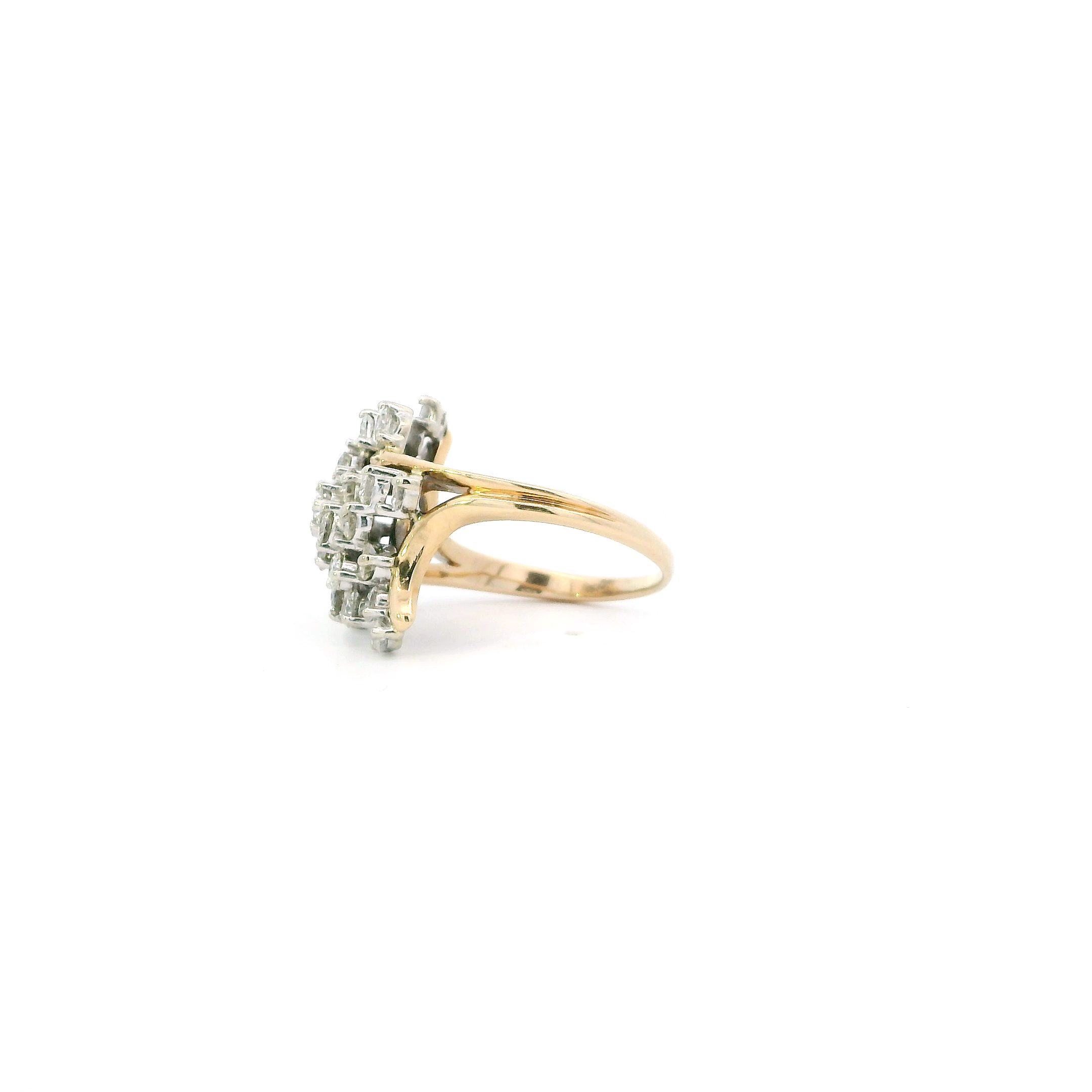 14K Yellow Gold Diamond Womens Ring - 2.03ct