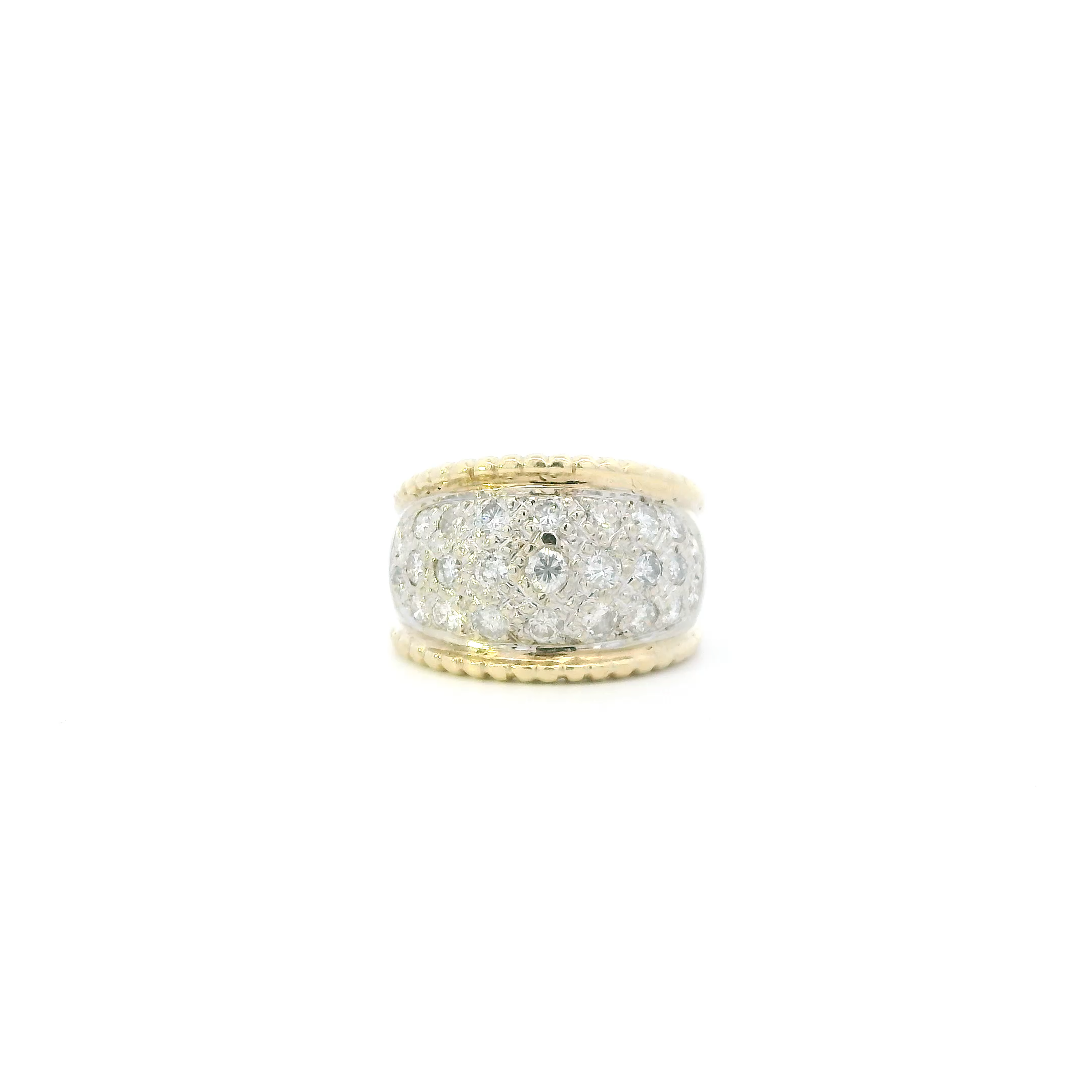 14K Yellow & White Gold Diamond Womens Ring - 1.49ct