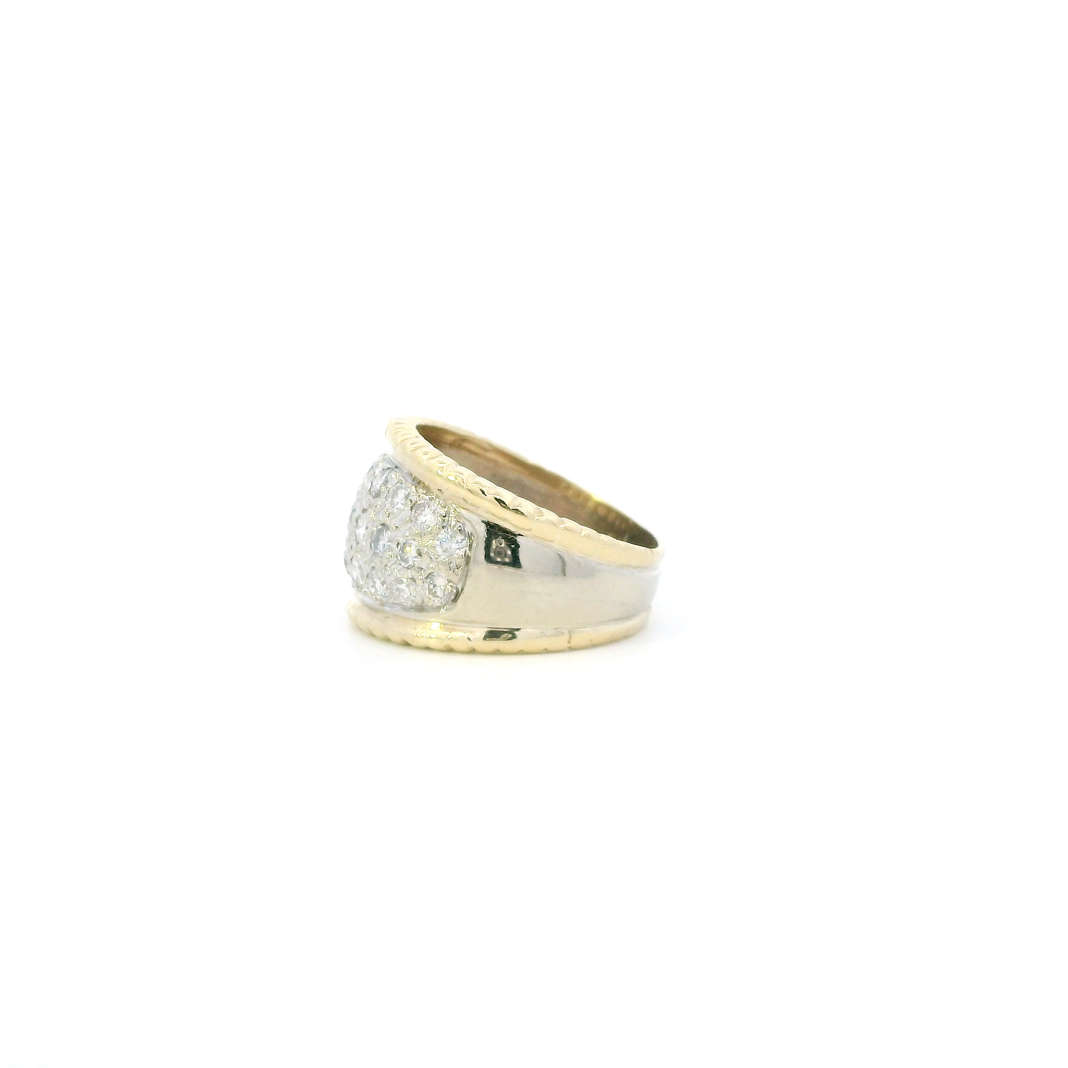 14K Yellow & White Gold Diamond Womens Ring - 1.49ct